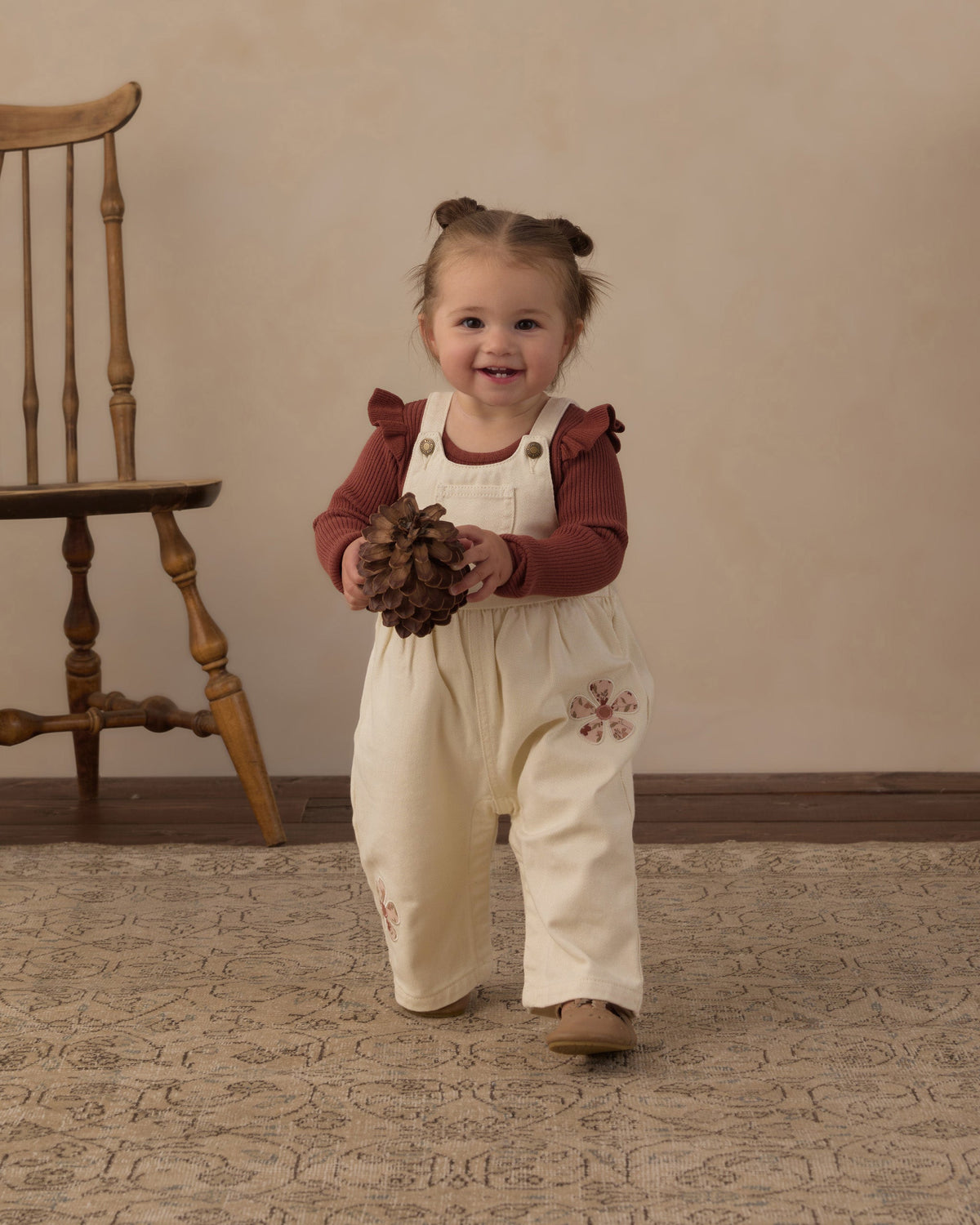 Wide Leg Overall Daisy Patches