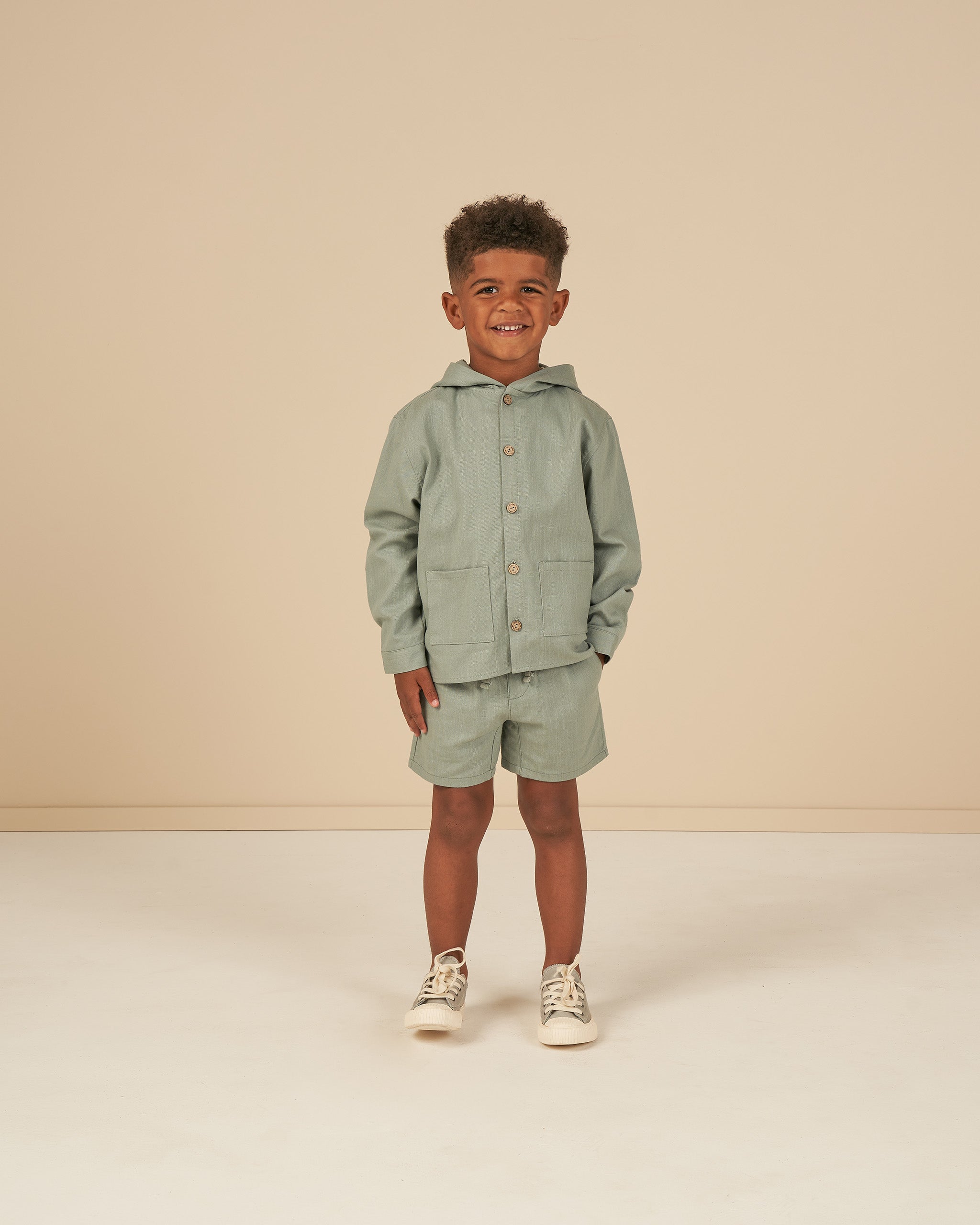 Hooded Overshirt || Aqua - Rylee + Cru | Kids Clothes | Trendy Baby Clothes | Modern Infant Outfits |