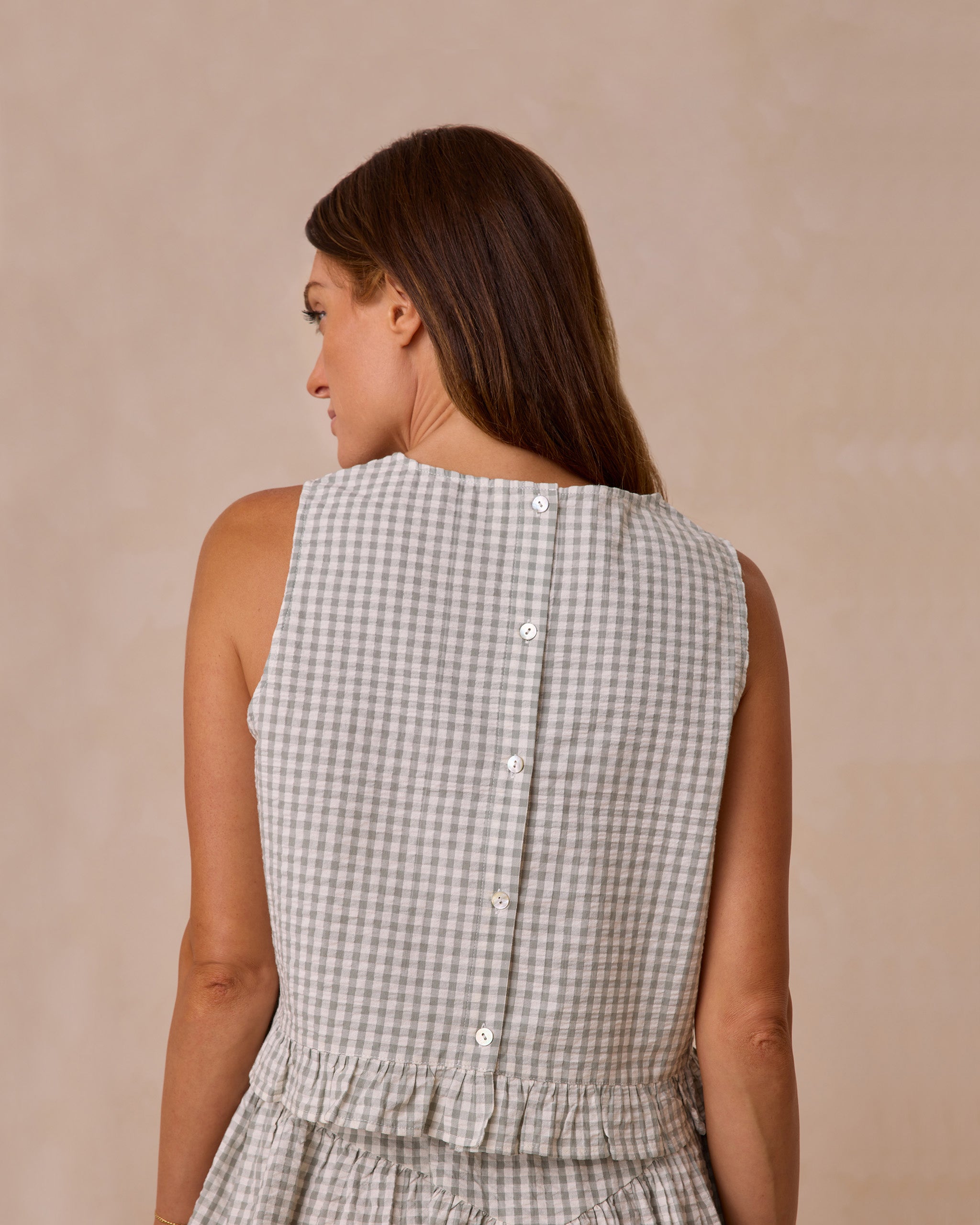 Oceanside Top | Eucalyptus Gingham