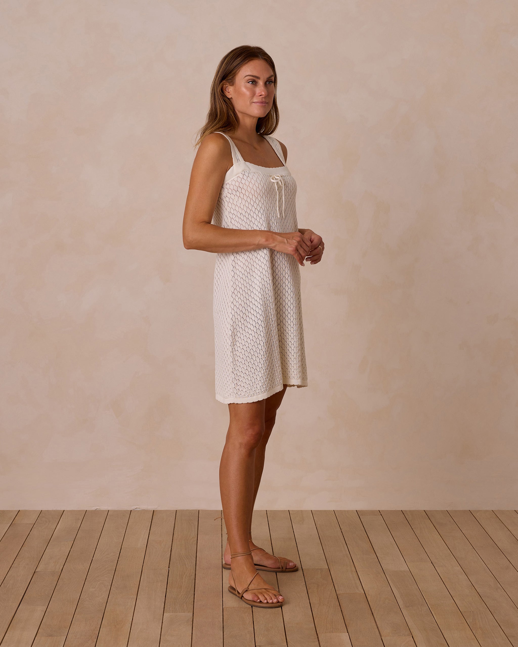 Crochet Tank Mini Dress || Ivory