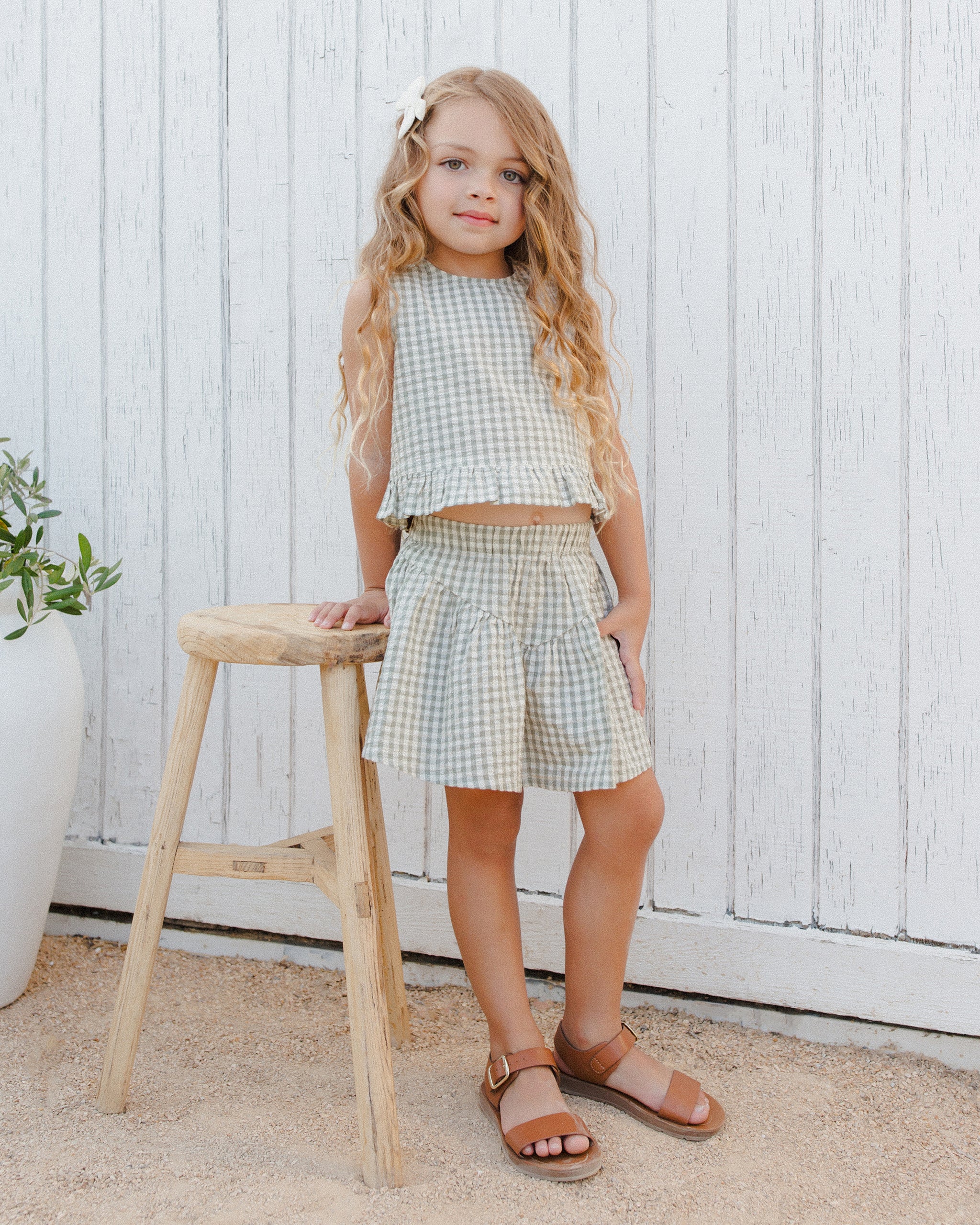 Oceanside Top || Eucalyptus Gingham