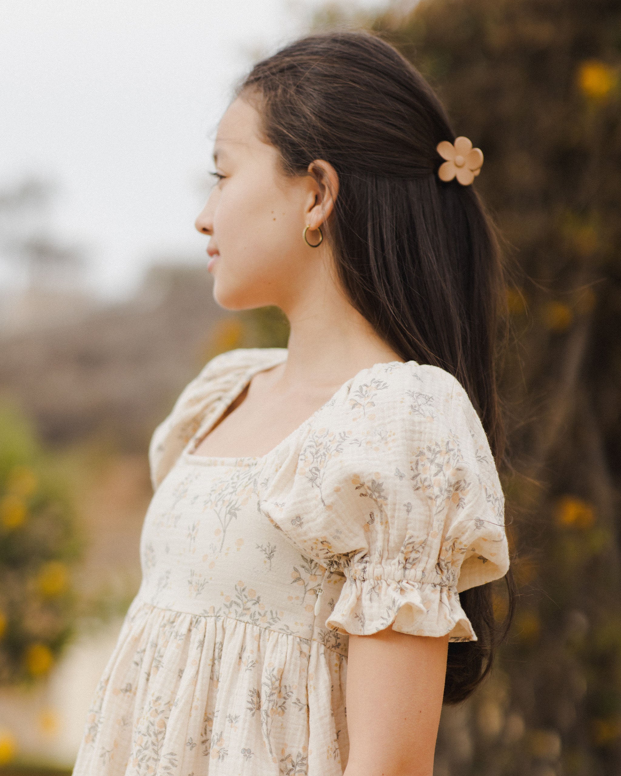 Flower Hair Clip || Grapefruit, Eucalyptus, Pink