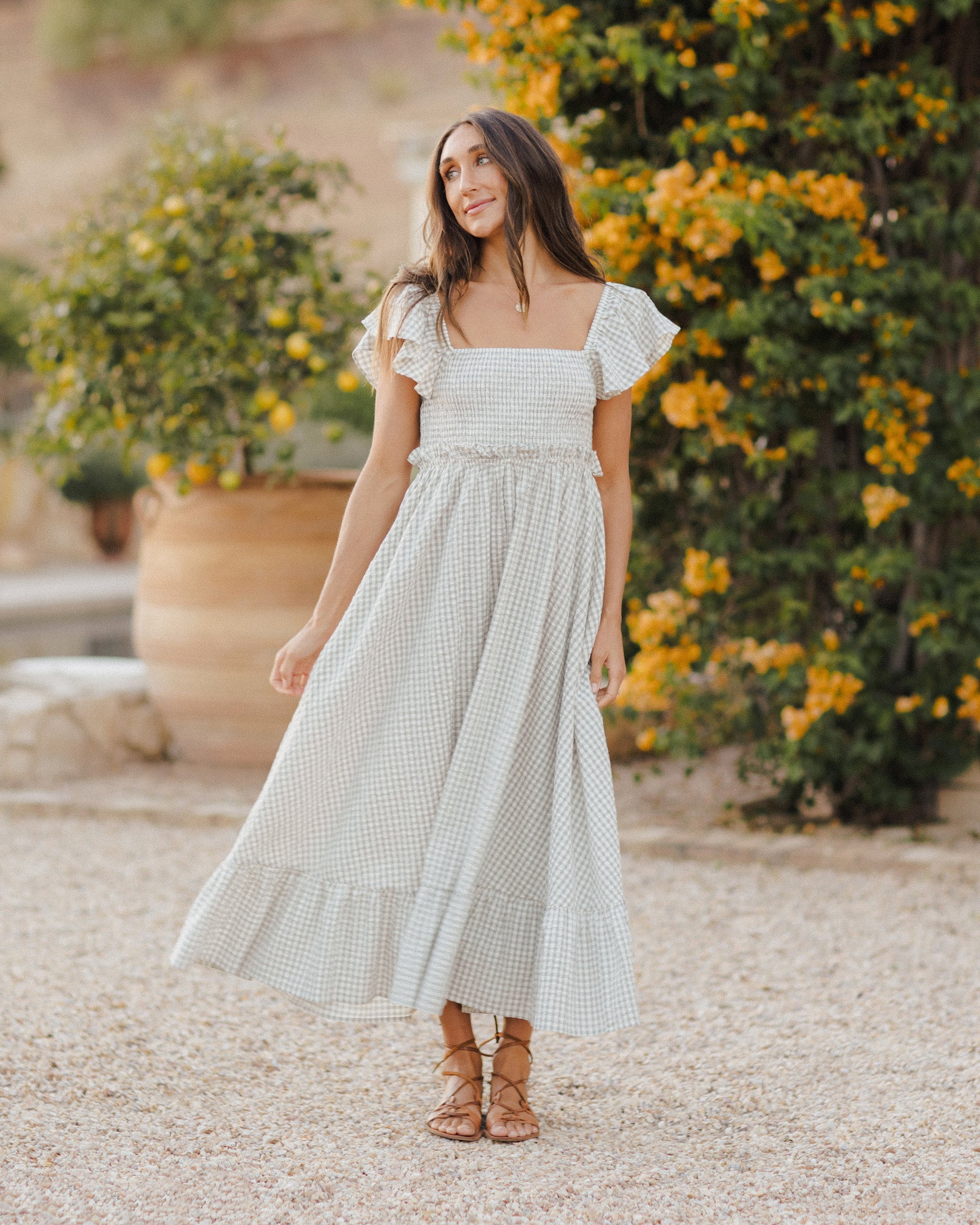 Francesca Dress | Eucalyptus Gingham