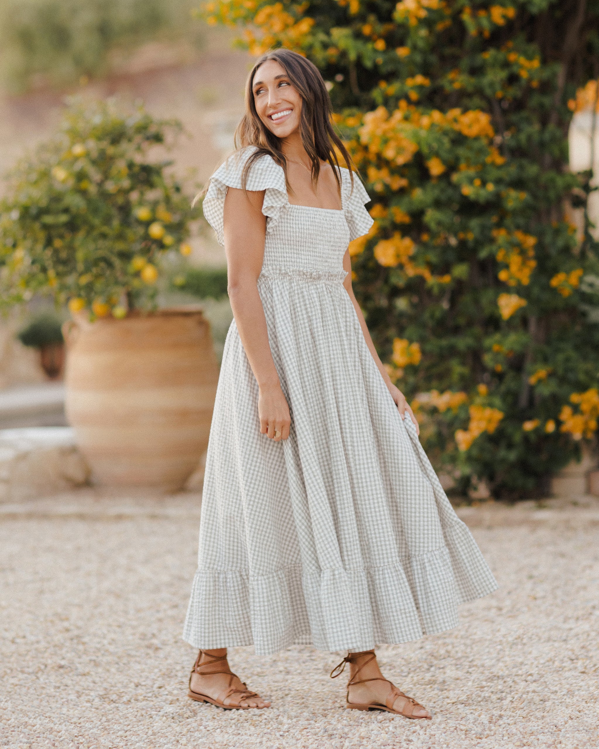 Francesca Dress | Eucalyptus Gingham