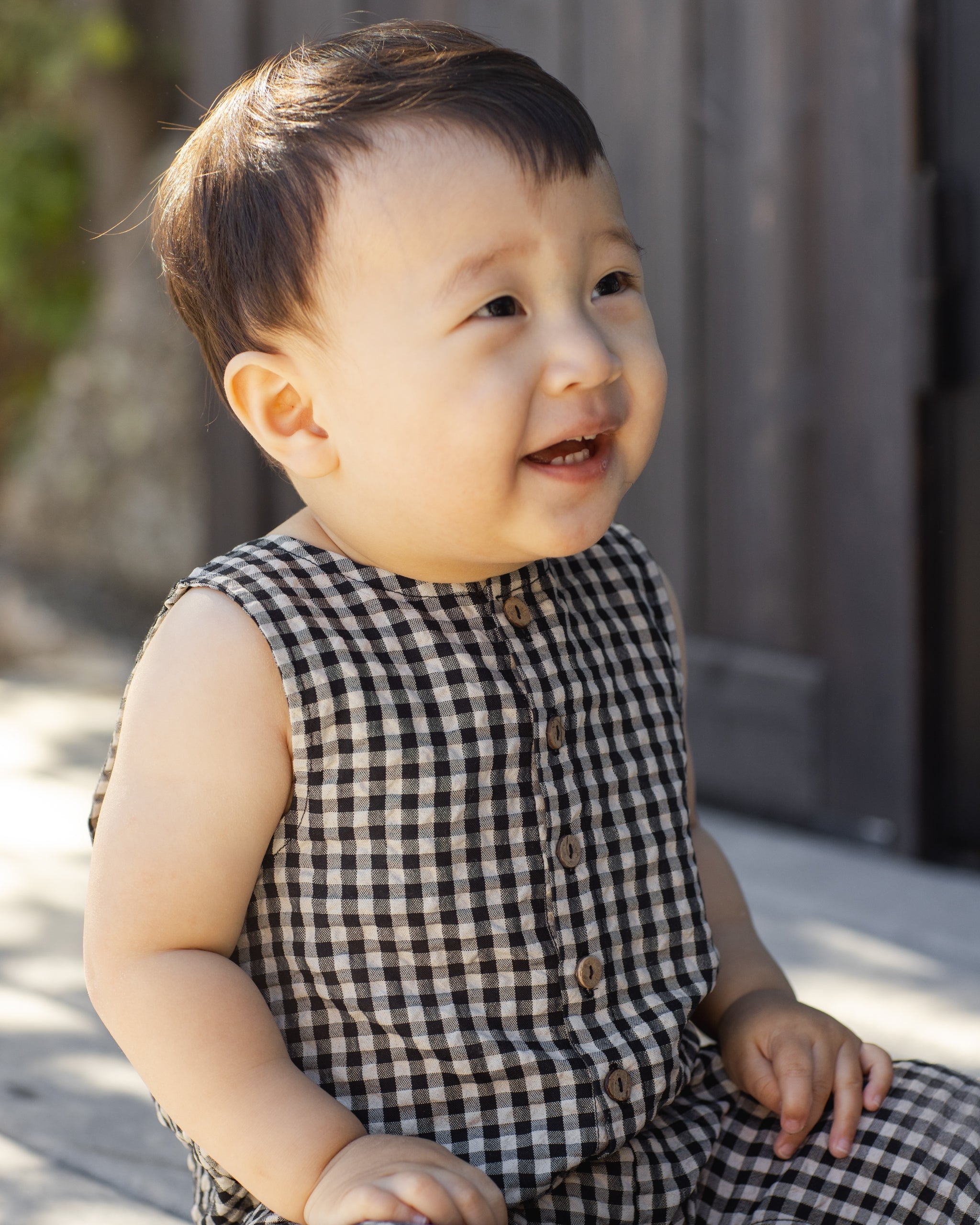 Button Jumpsuit Black Check - Rylee + Cru | Kids Clothes | Trendy Baby Clothes | Modern Infant Outfits |