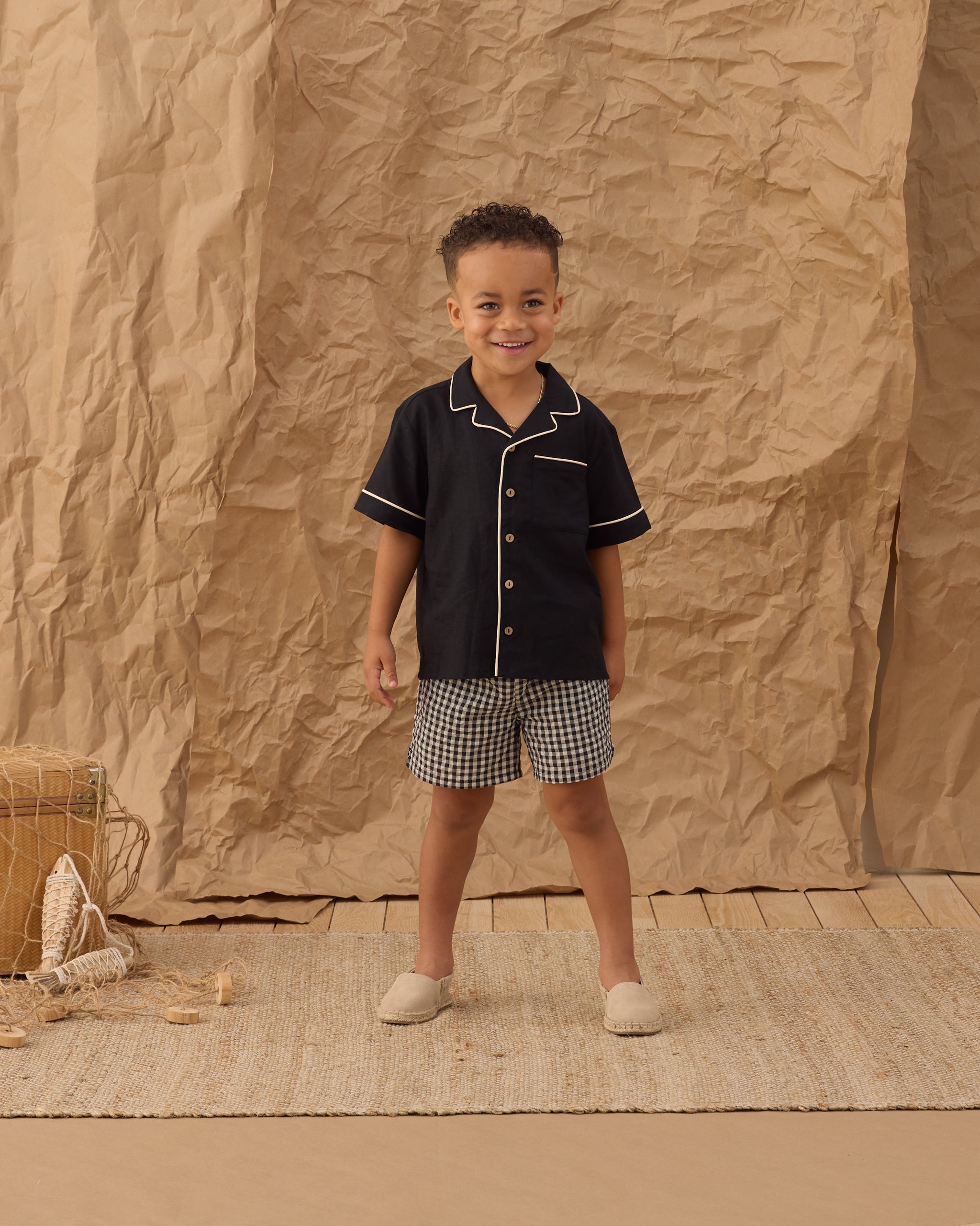Perry Short Black Check - Rylee + Cru | Kids Clothes | Trendy Baby Clothes | Modern Infant Outfits |