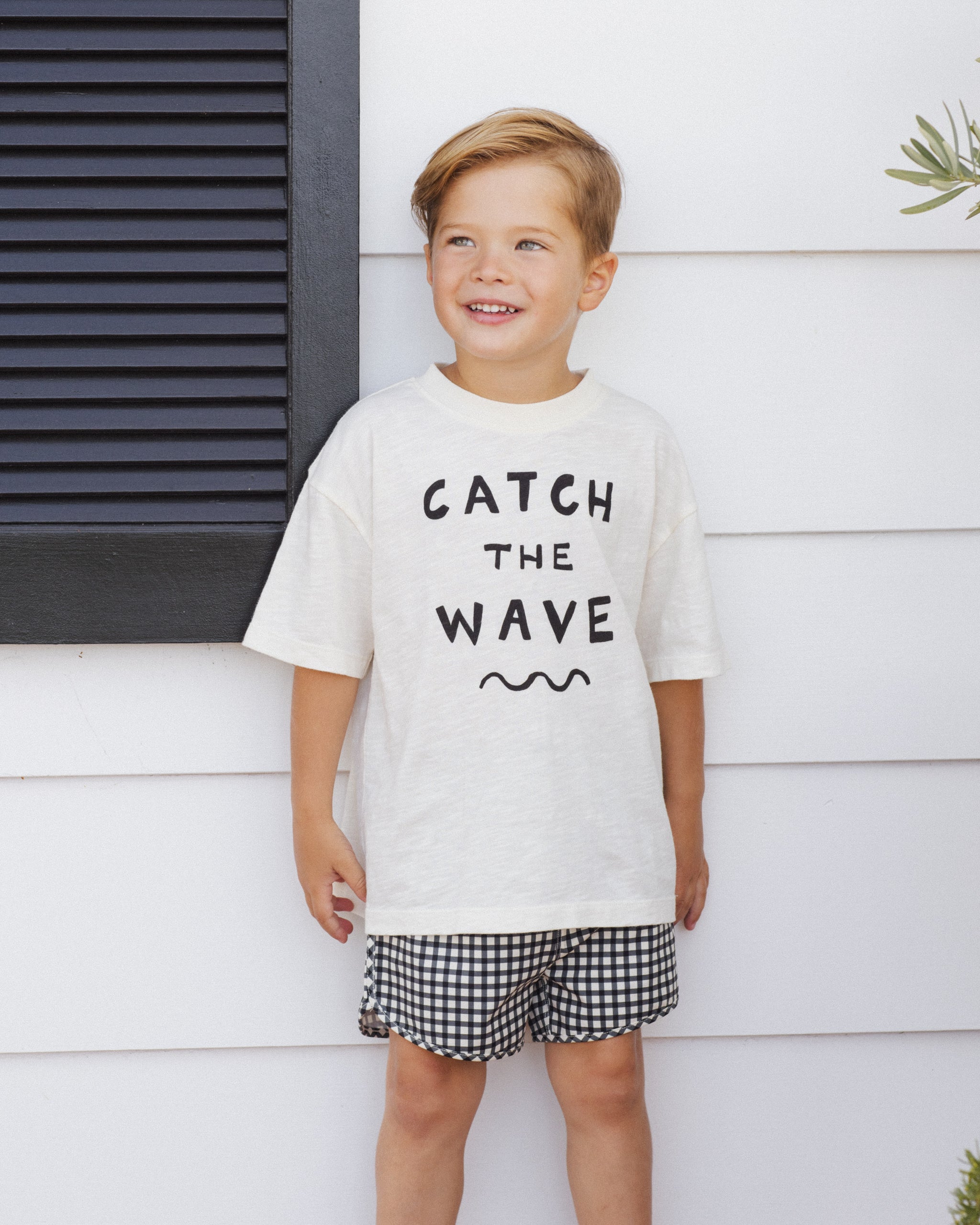 Swim Trunk Black Gingham - Rylee + Cru | Kids Clothes | Trendy Baby Clothes | Modern Infant Outfits |