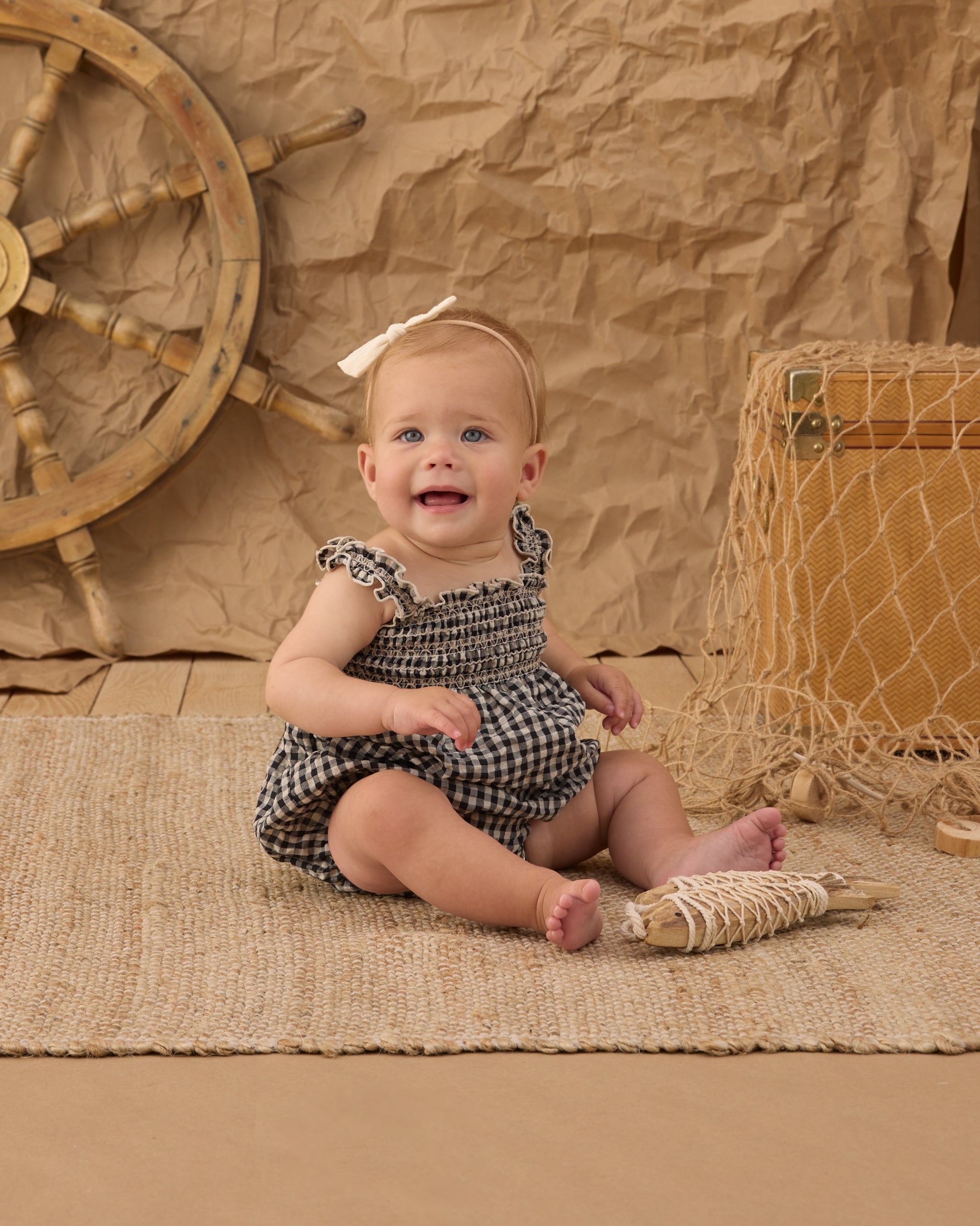 Julia Romper Black Check - Rylee + Cru | Kids Clothes | Trendy Baby Clothes | Modern Infant Outfits |