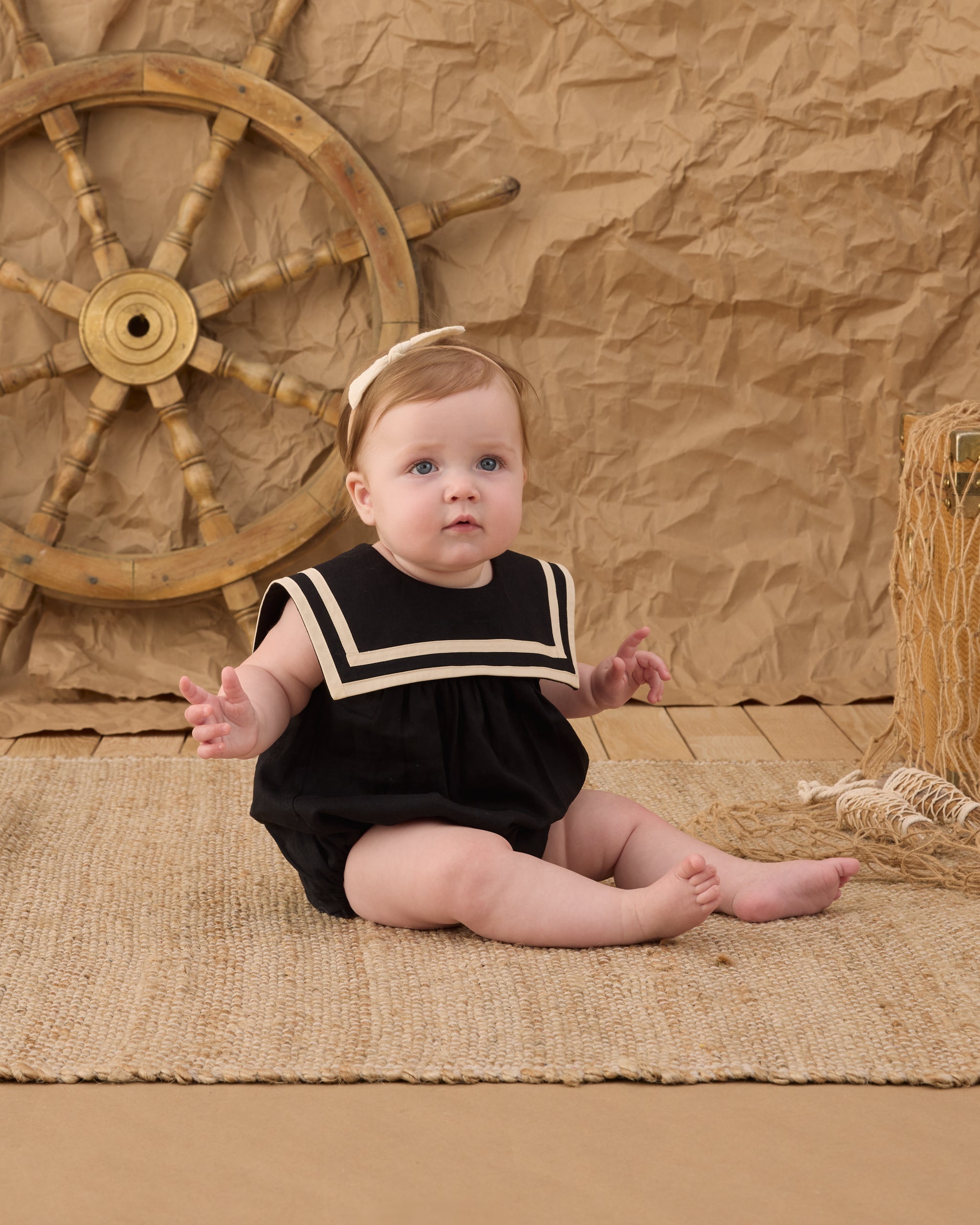 Sailor Romper Black - Rylee + Cru | Kids Clothes | Trendy Baby Clothes | Modern Infant Outfits |
