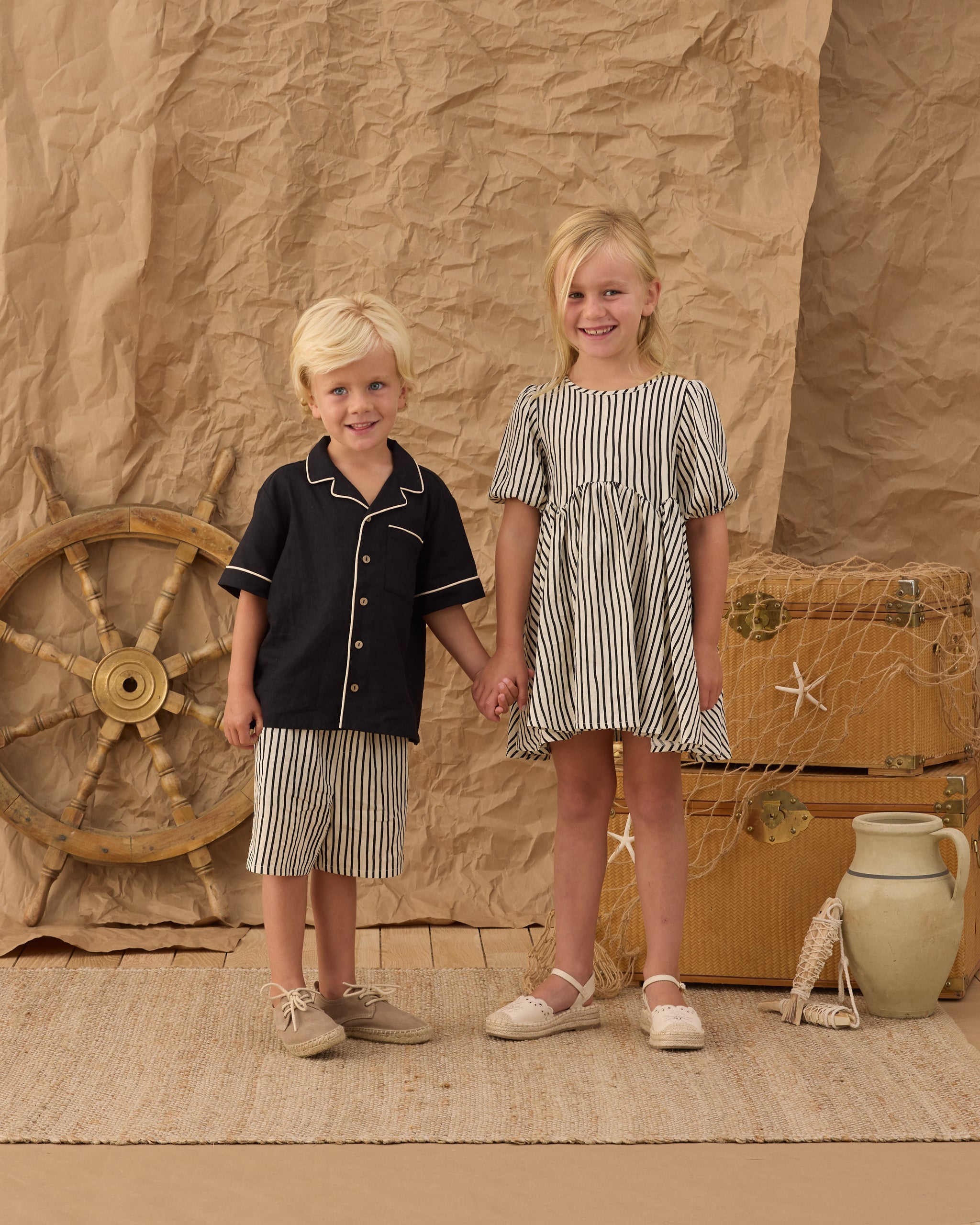 Perry Short Wavy Stripe - Rylee + Cru | Kids Clothes | Trendy Baby Clothes | Modern Infant Outfits |