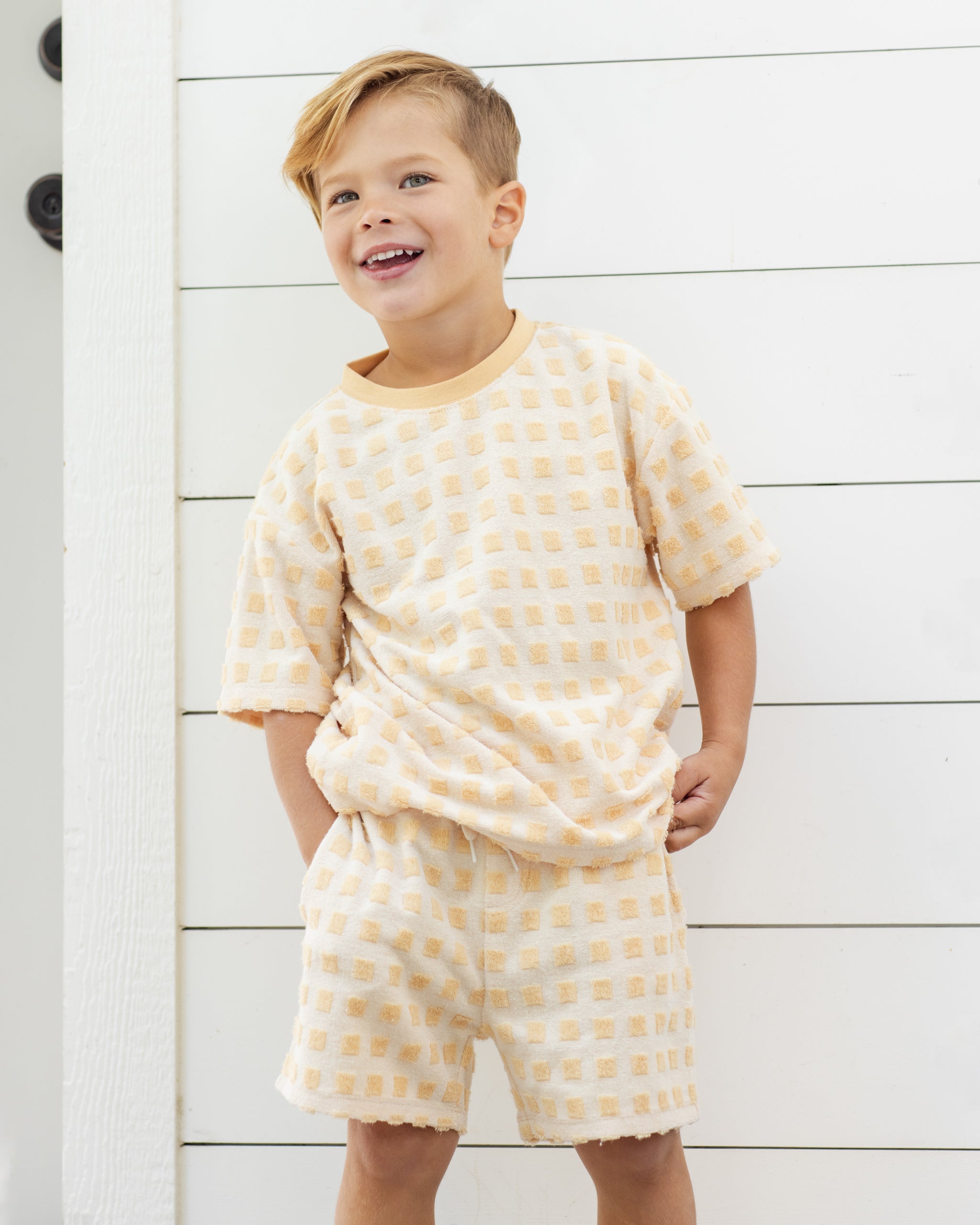 Relaxed Tee Butterscotch Grid