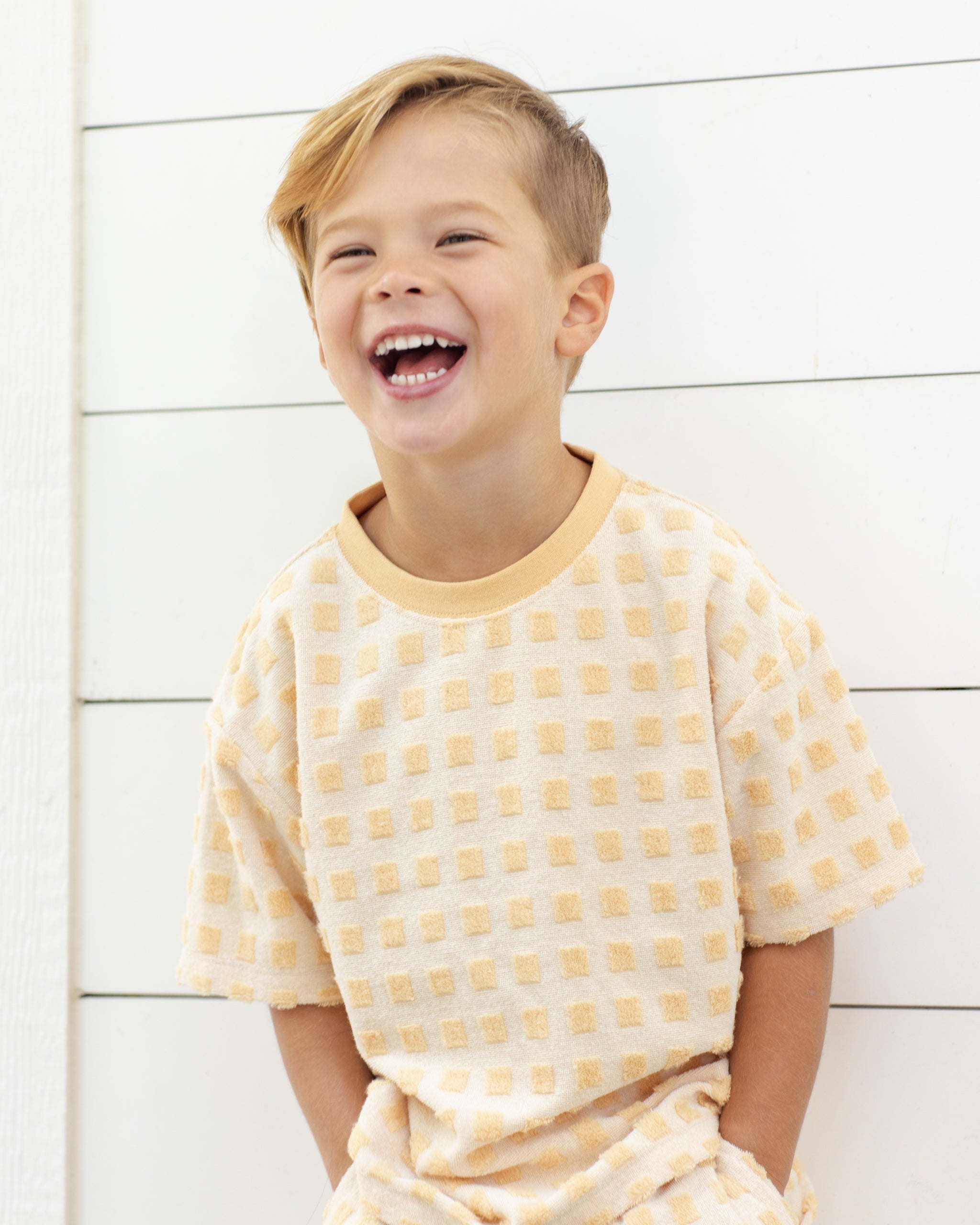 Relaxed Tee Butterscotch Grid