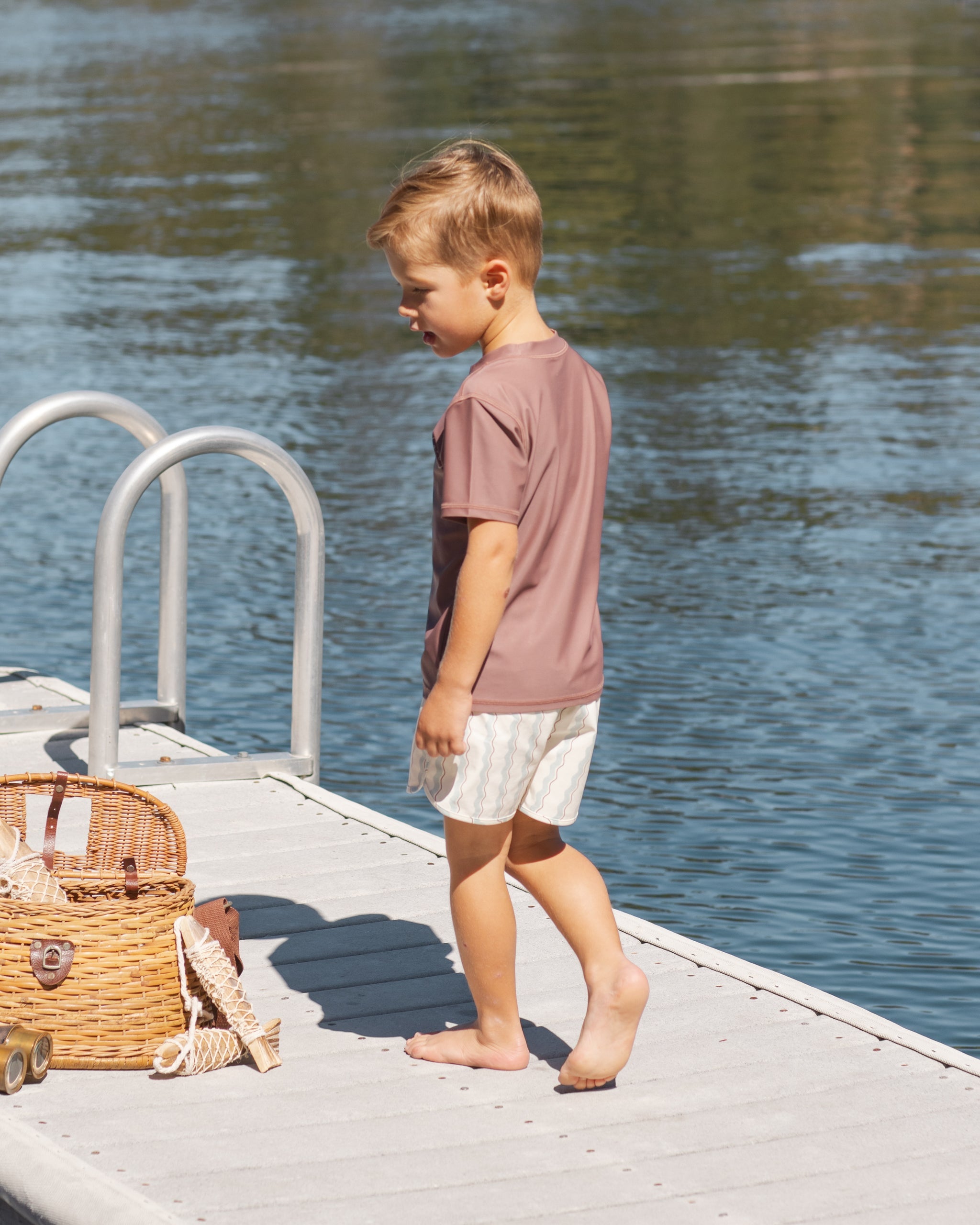 Swim Trunk Wave Stripe