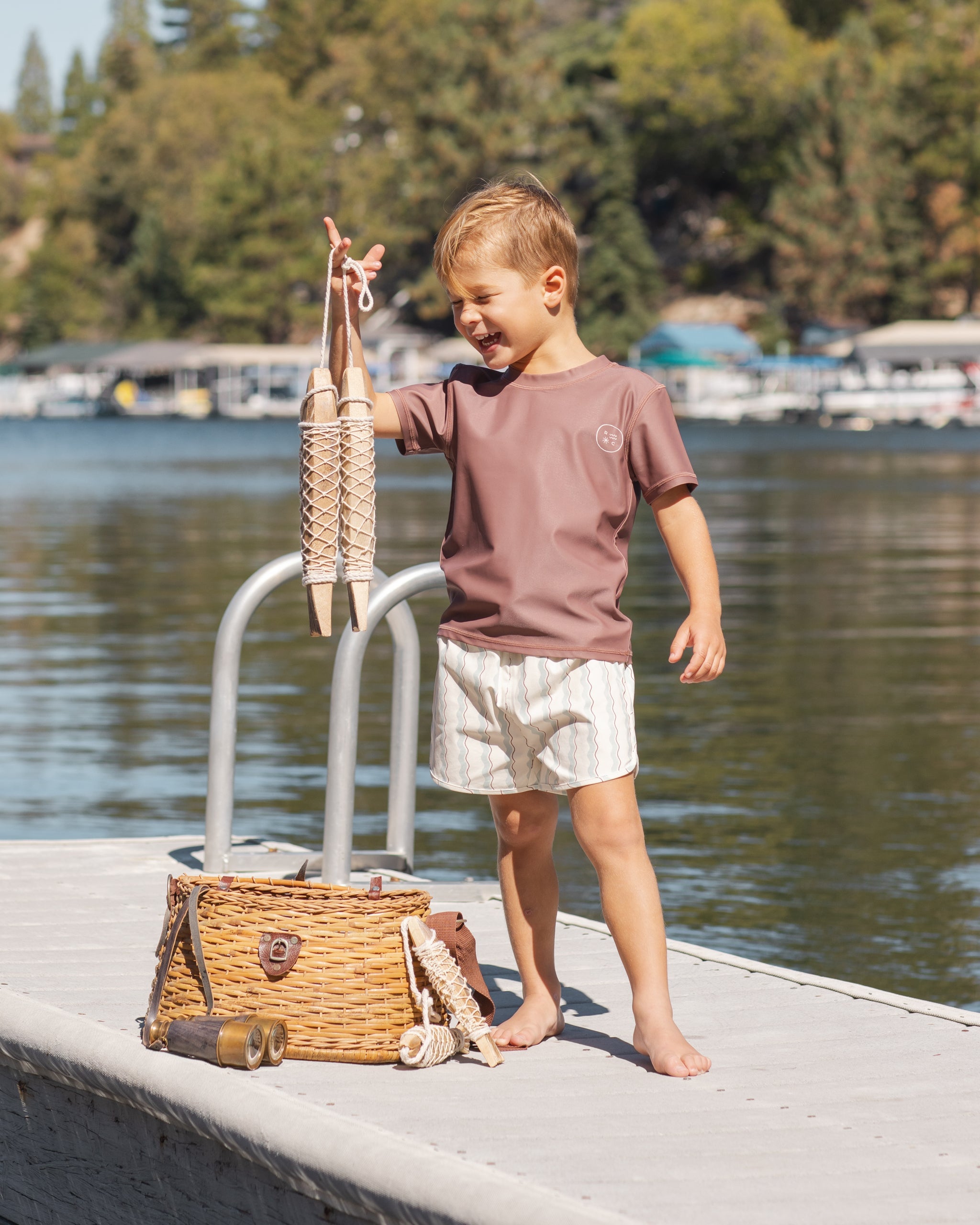 Swim Trunk Wave Stripe