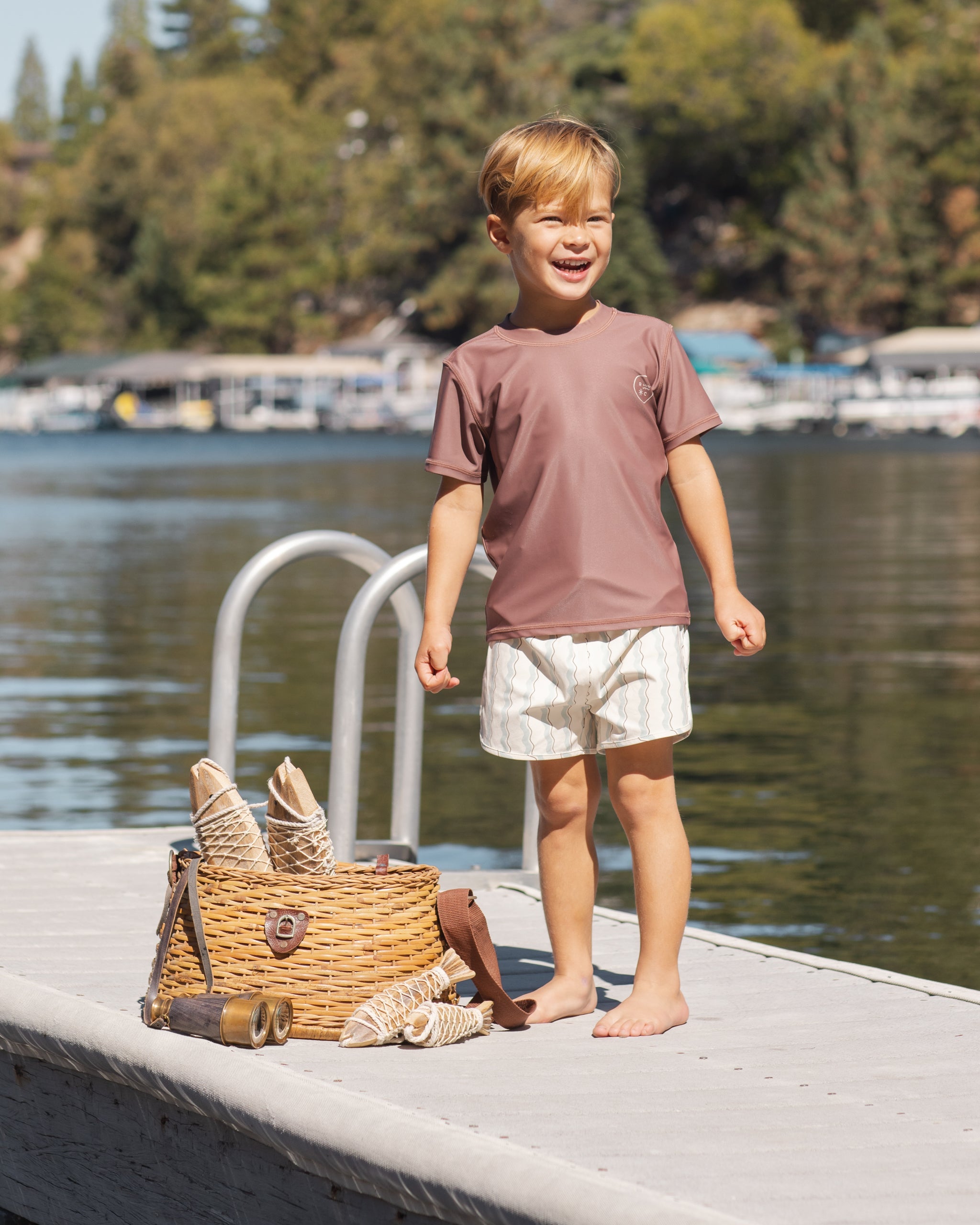 Swim Trunk Wave Stripe