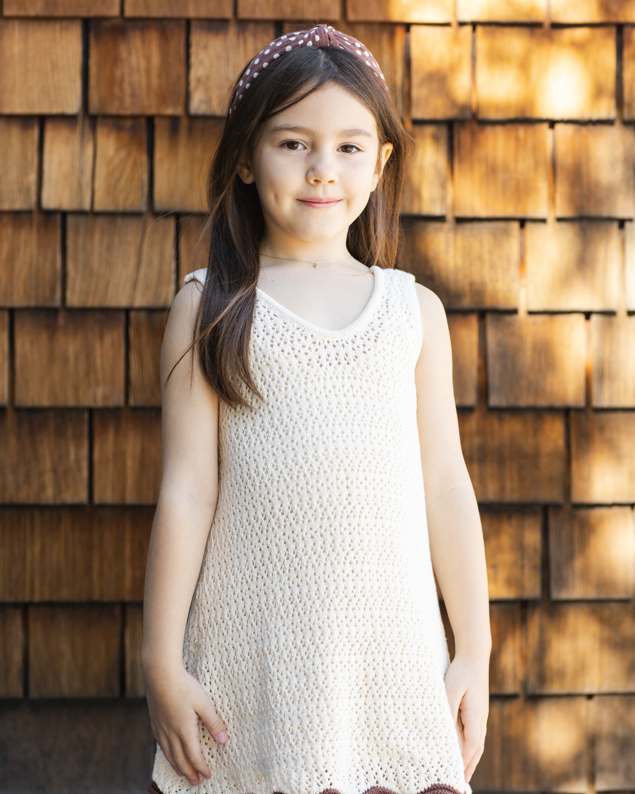 Crochet Tank Mini Dress Natural