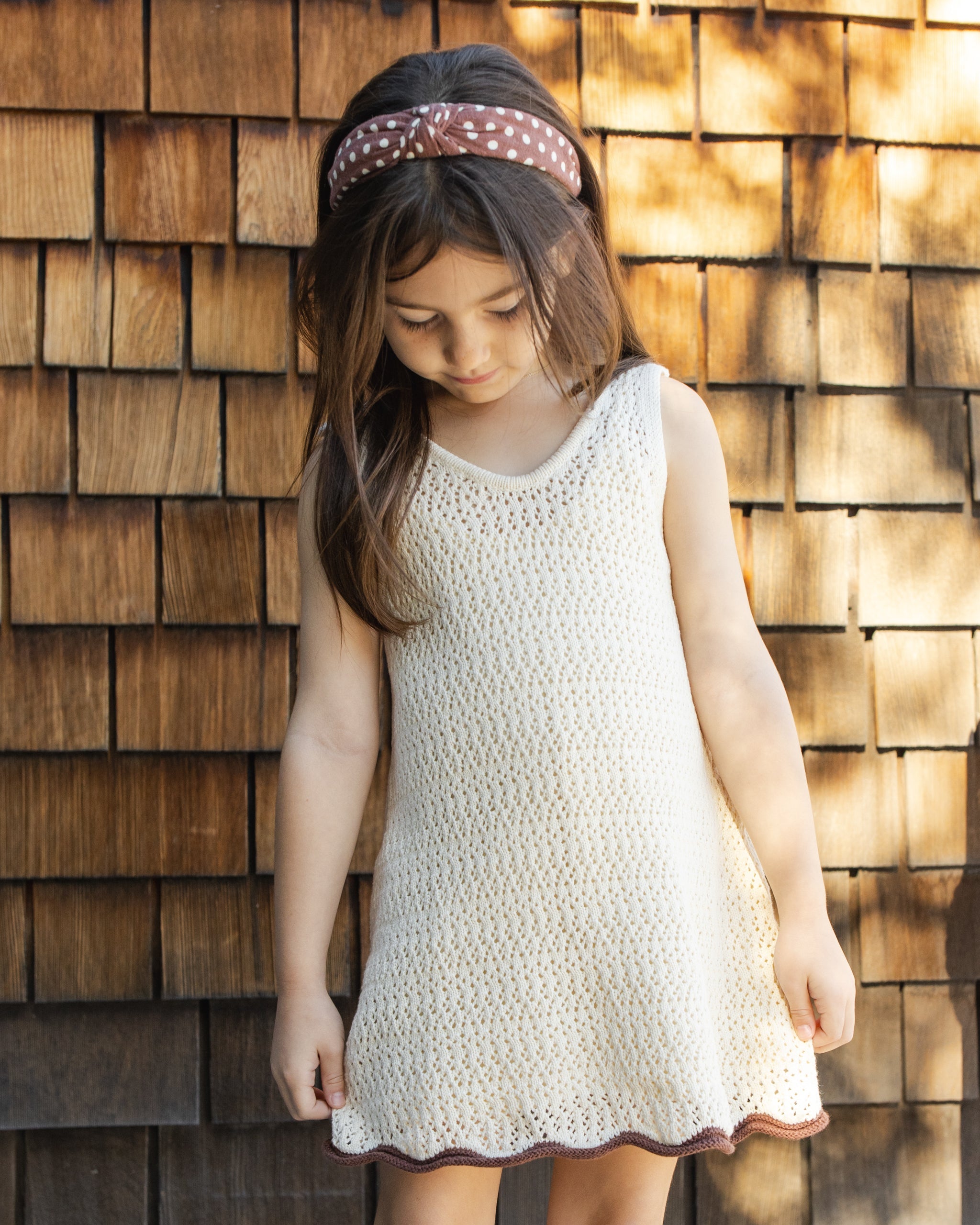 Crochet Tank Mini Dress Natural
