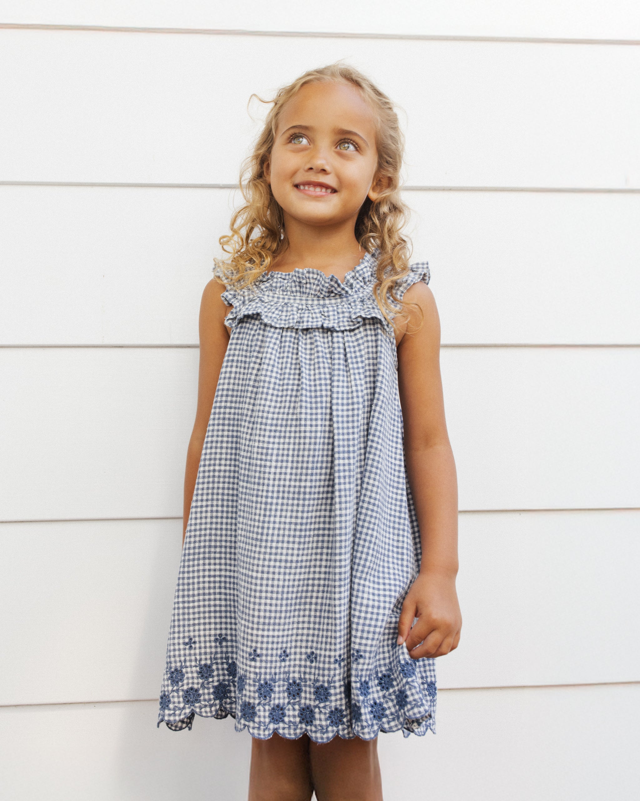 Lennon Dress Marine Gingham