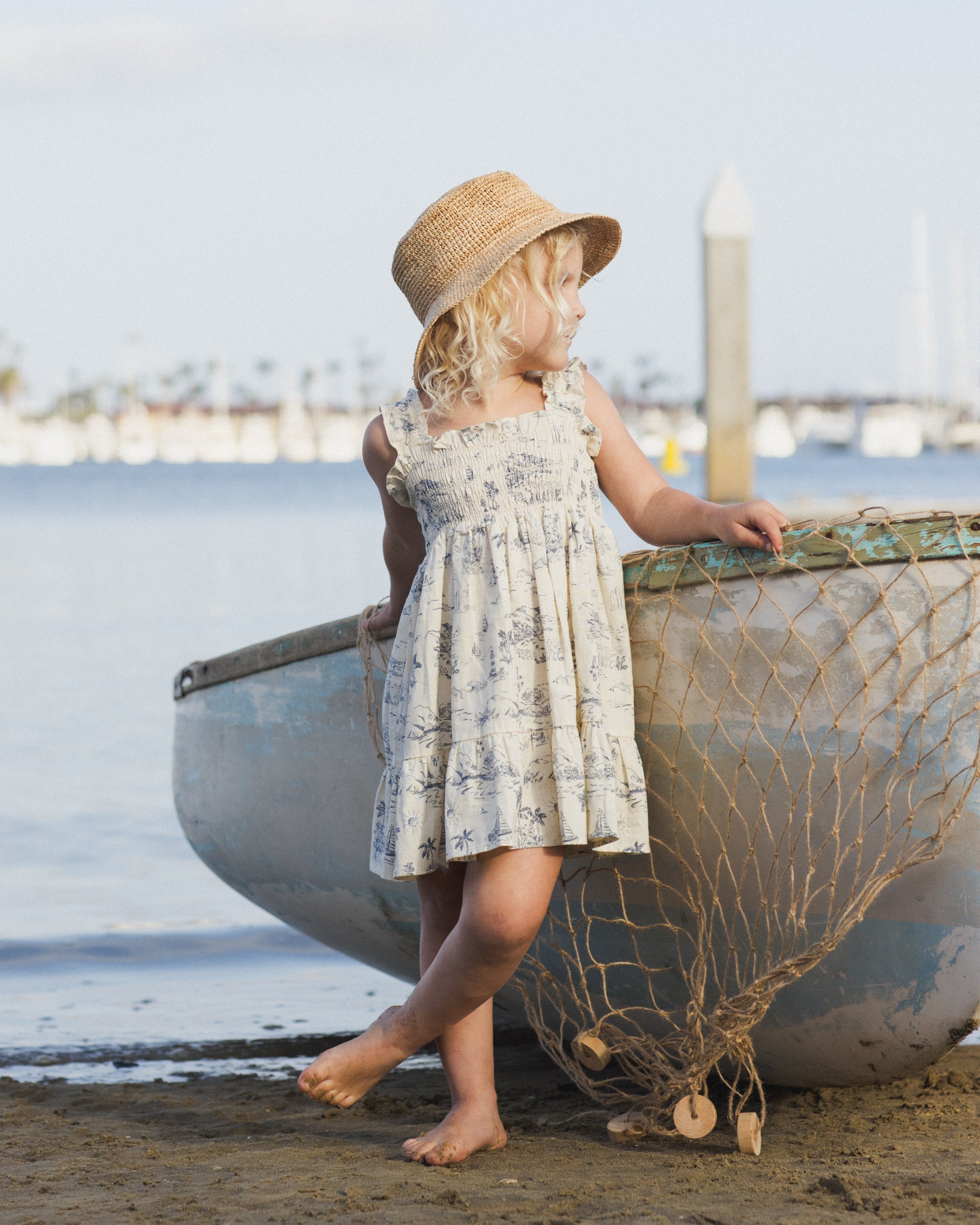 Sutton Dress Ocean Toile