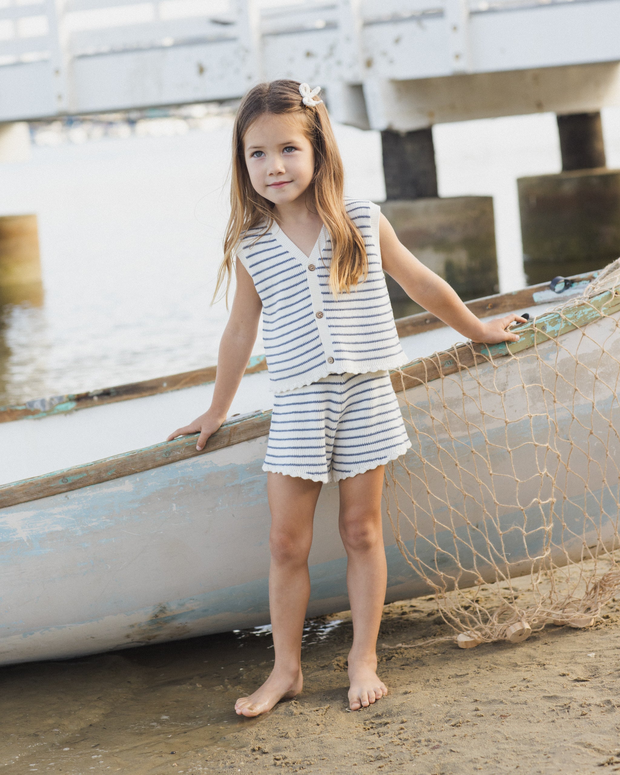 Knit Vest Set Marine Stripe