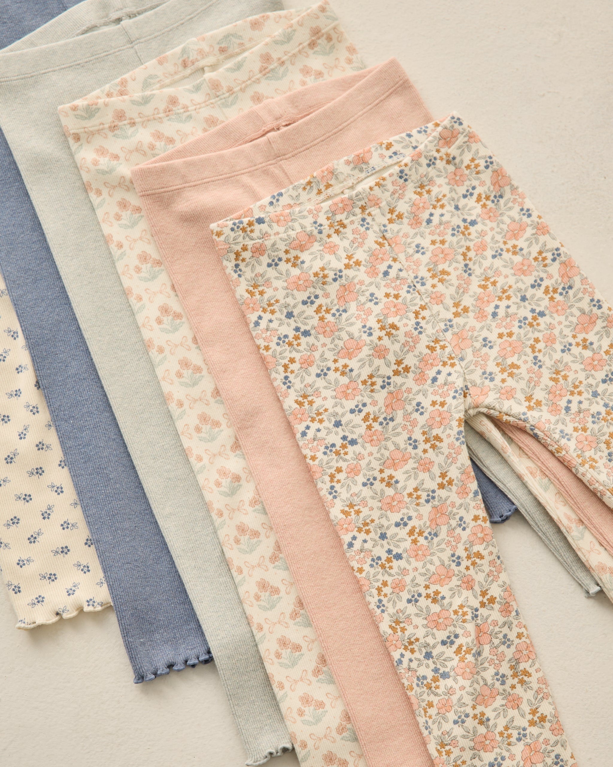 Ribbed Legging Set Flower Field, Heathered Blush