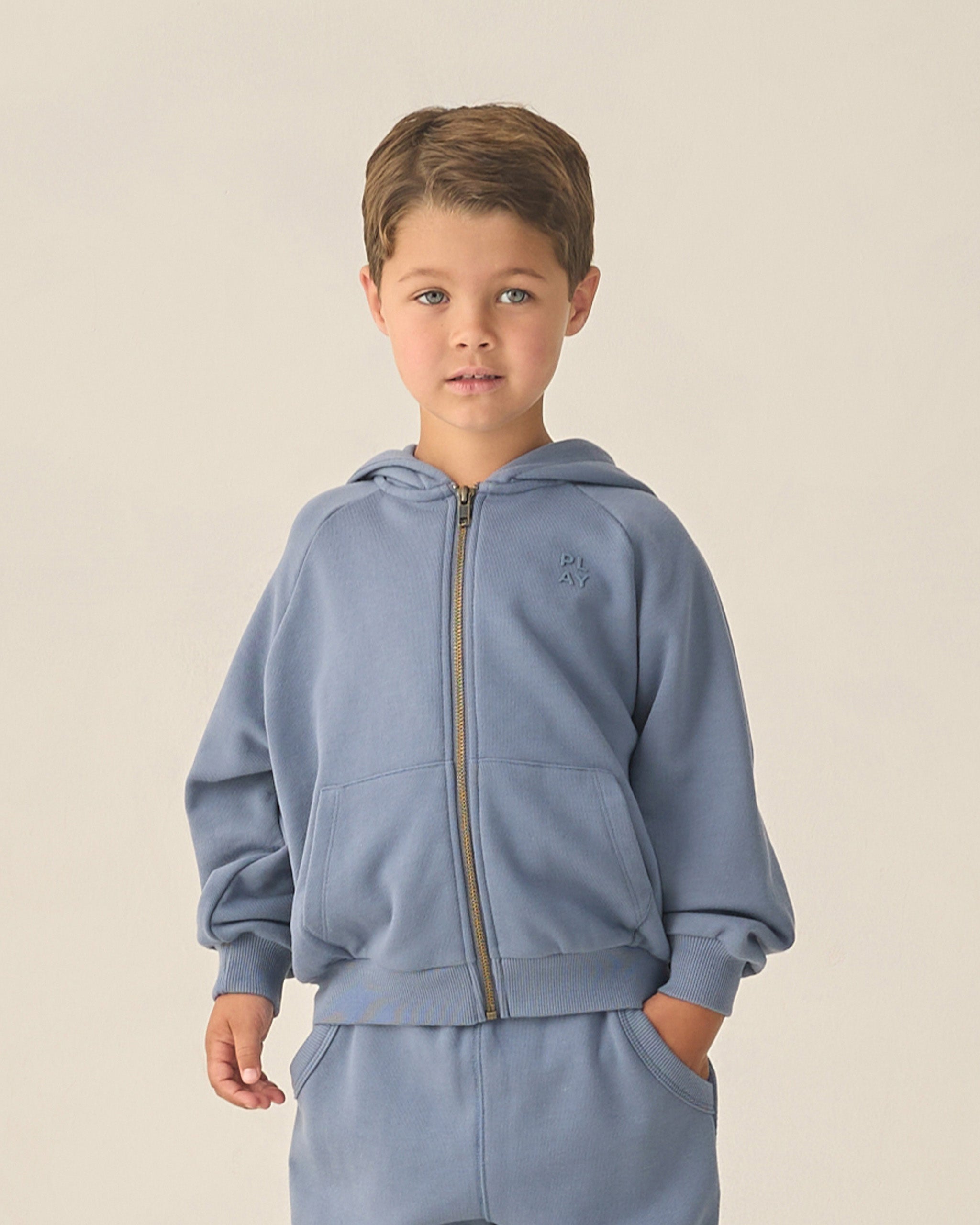 Zip Raglan Hoodie Marine