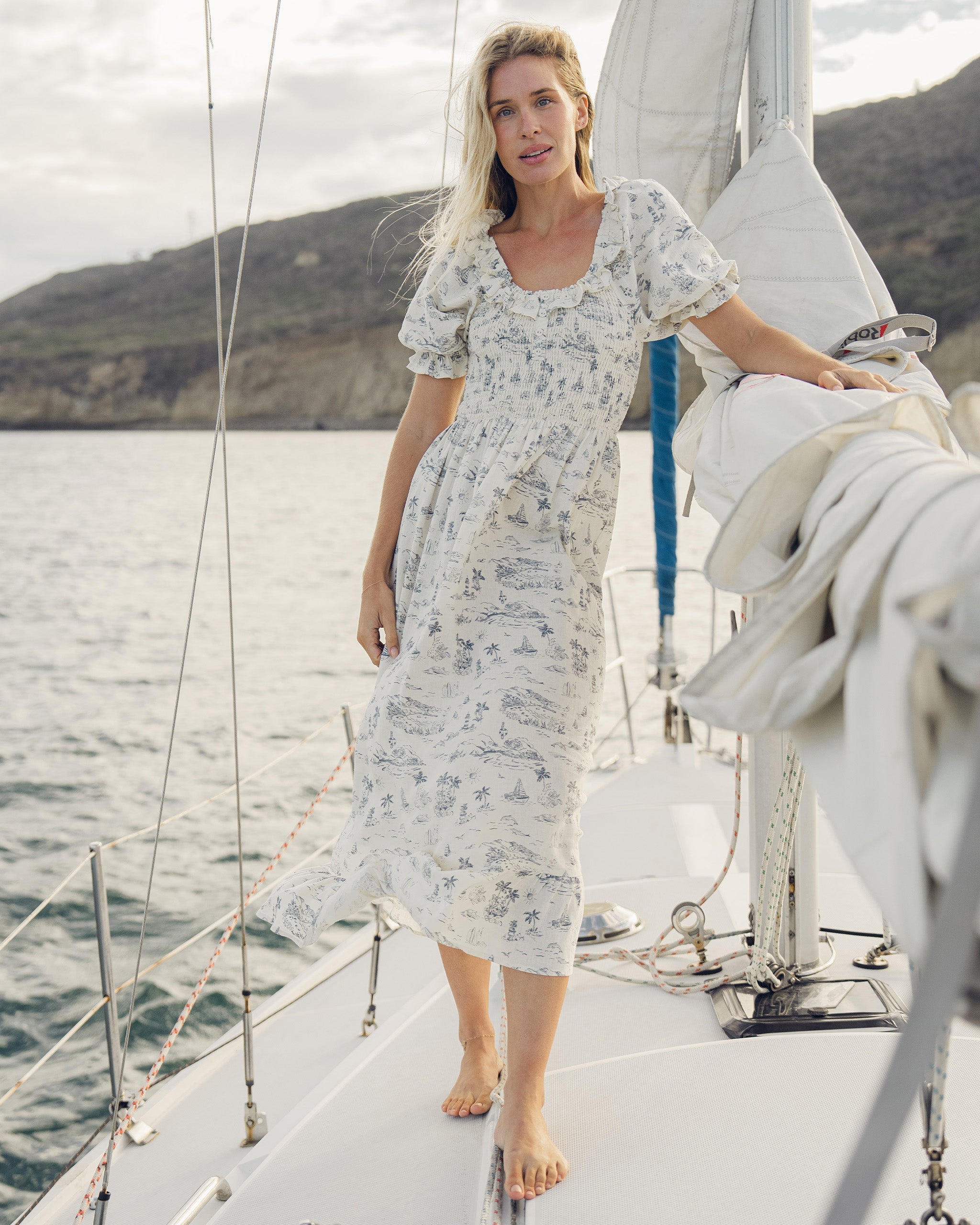 Women's Lexi Dress Ocean Toile