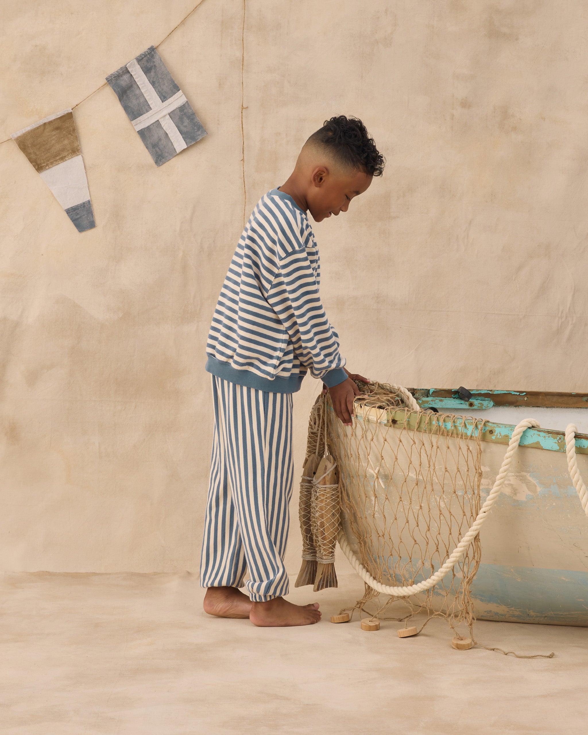 Oversized Crew Marine Stripe