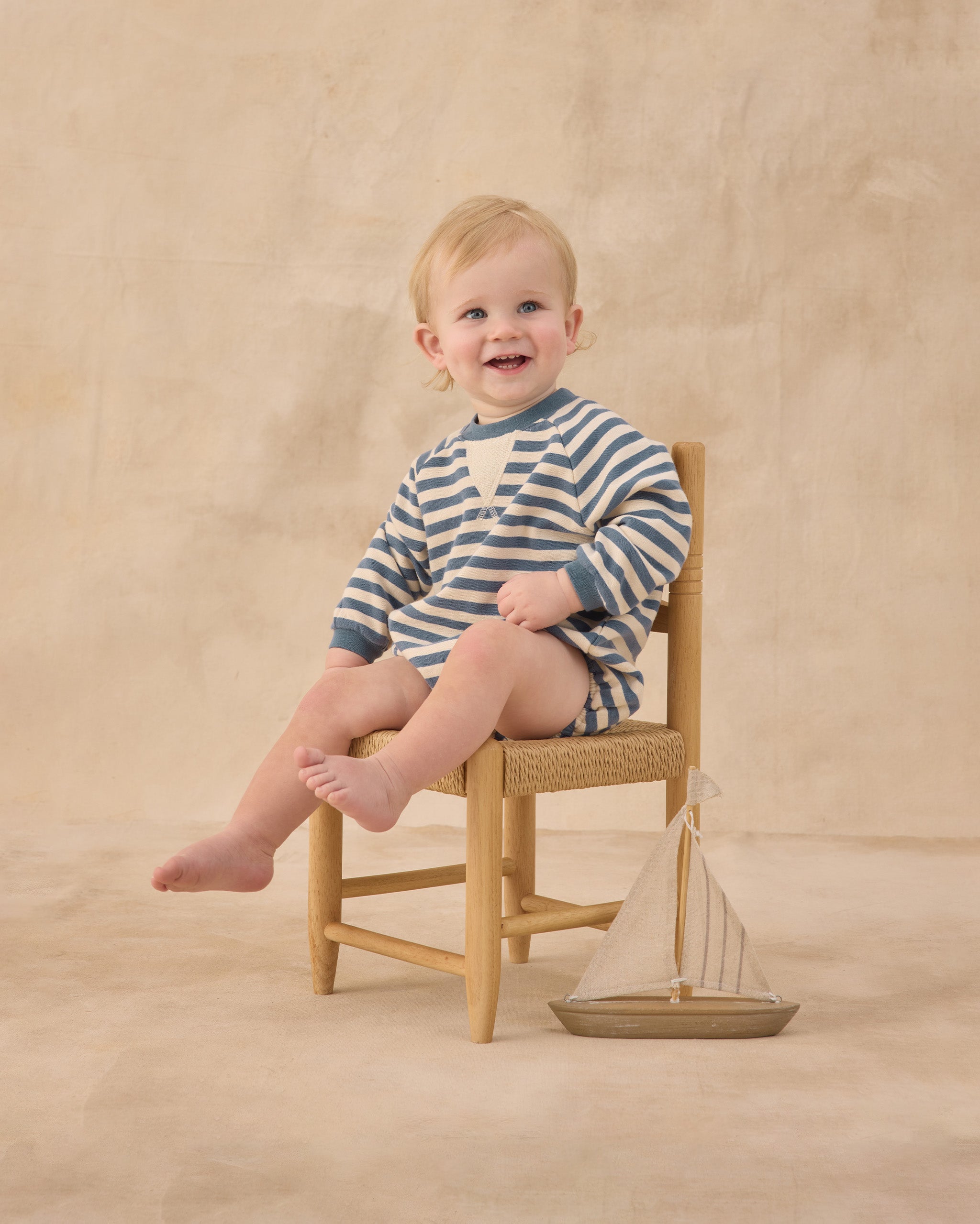 Crewneck Romper Marine Stripe