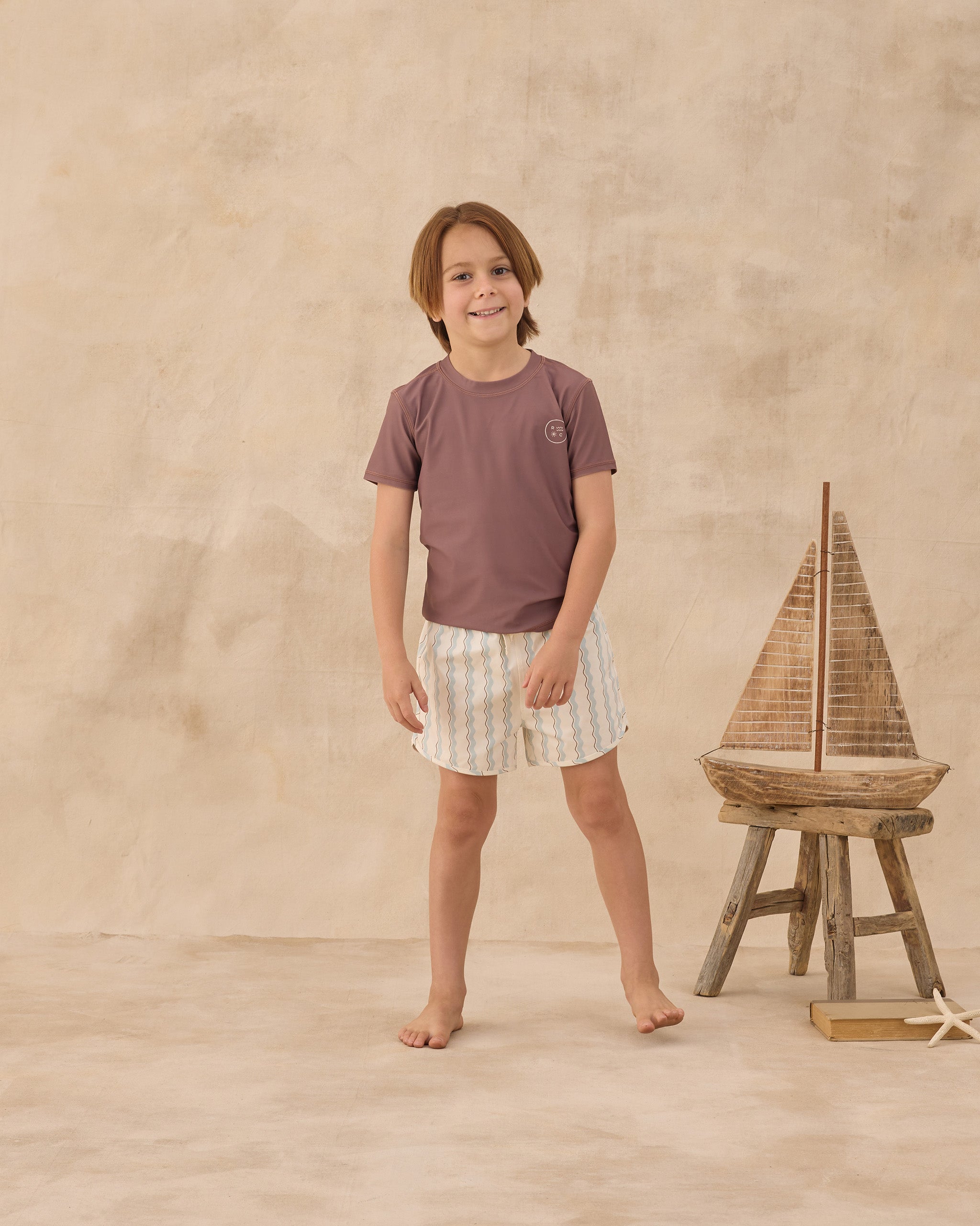 Swim Trunk Wave Stripe