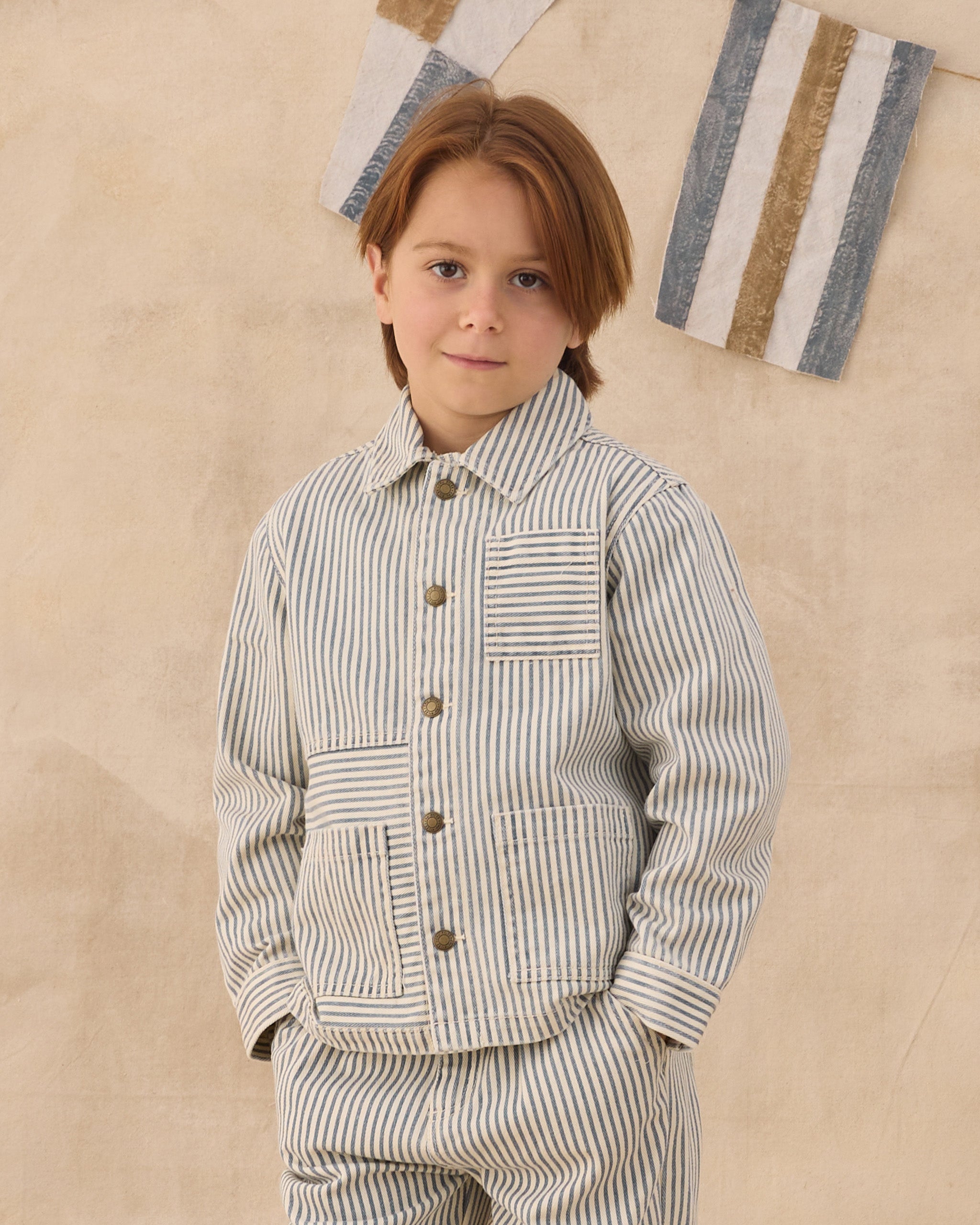 Denim Jacket Railroad Stripe