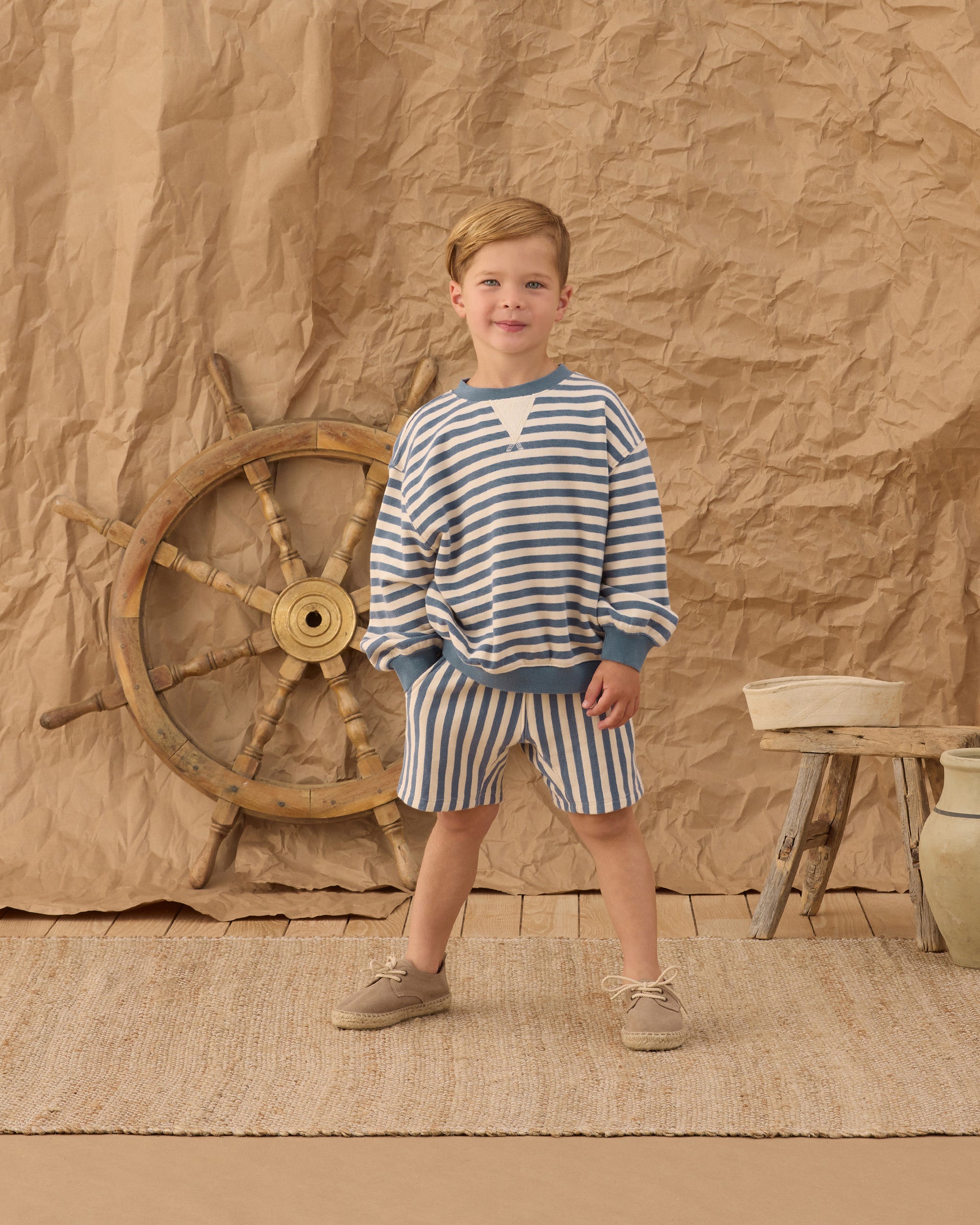 Oversized Crew Marine Stripe