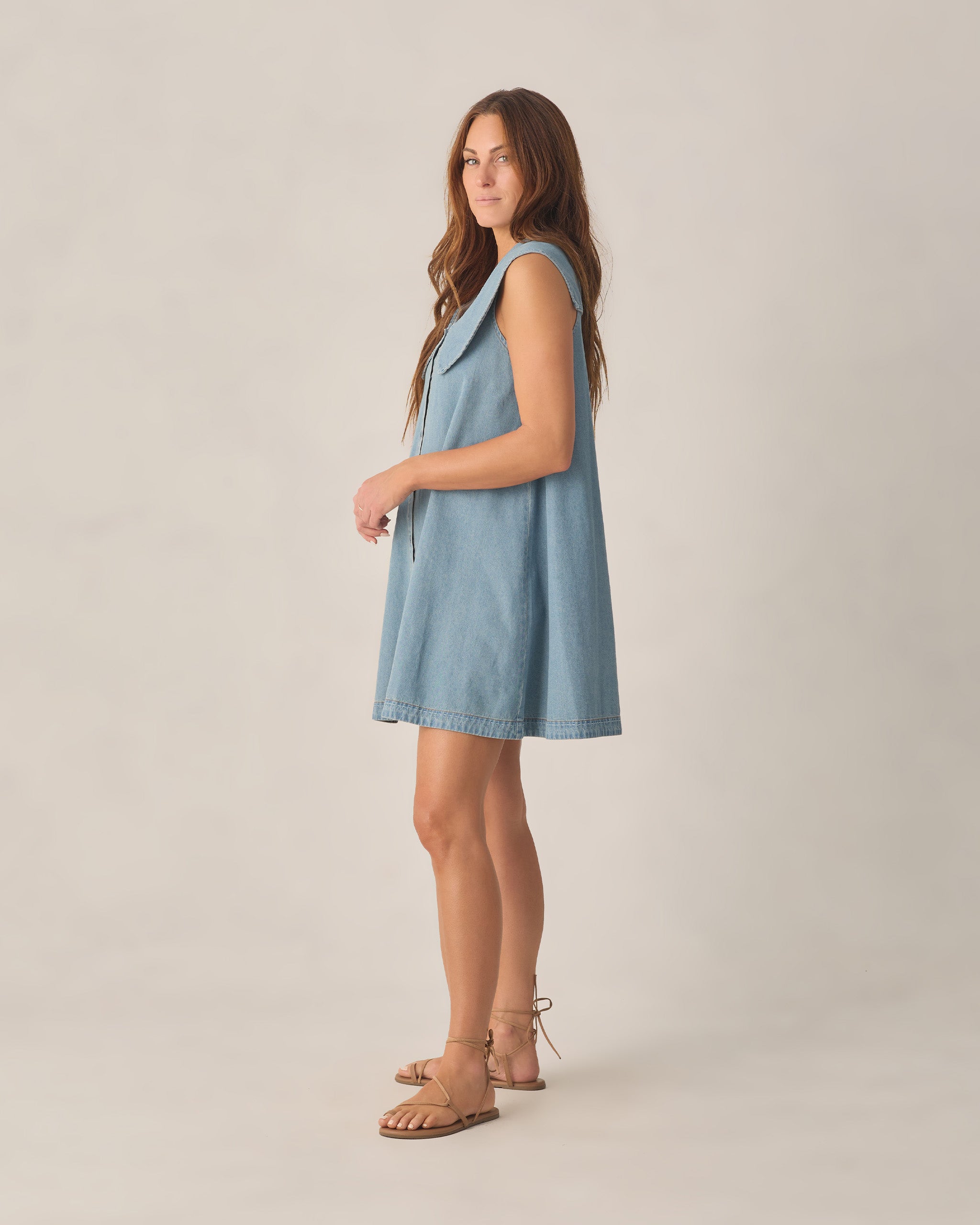 Women's Adria Dress Washed Blue