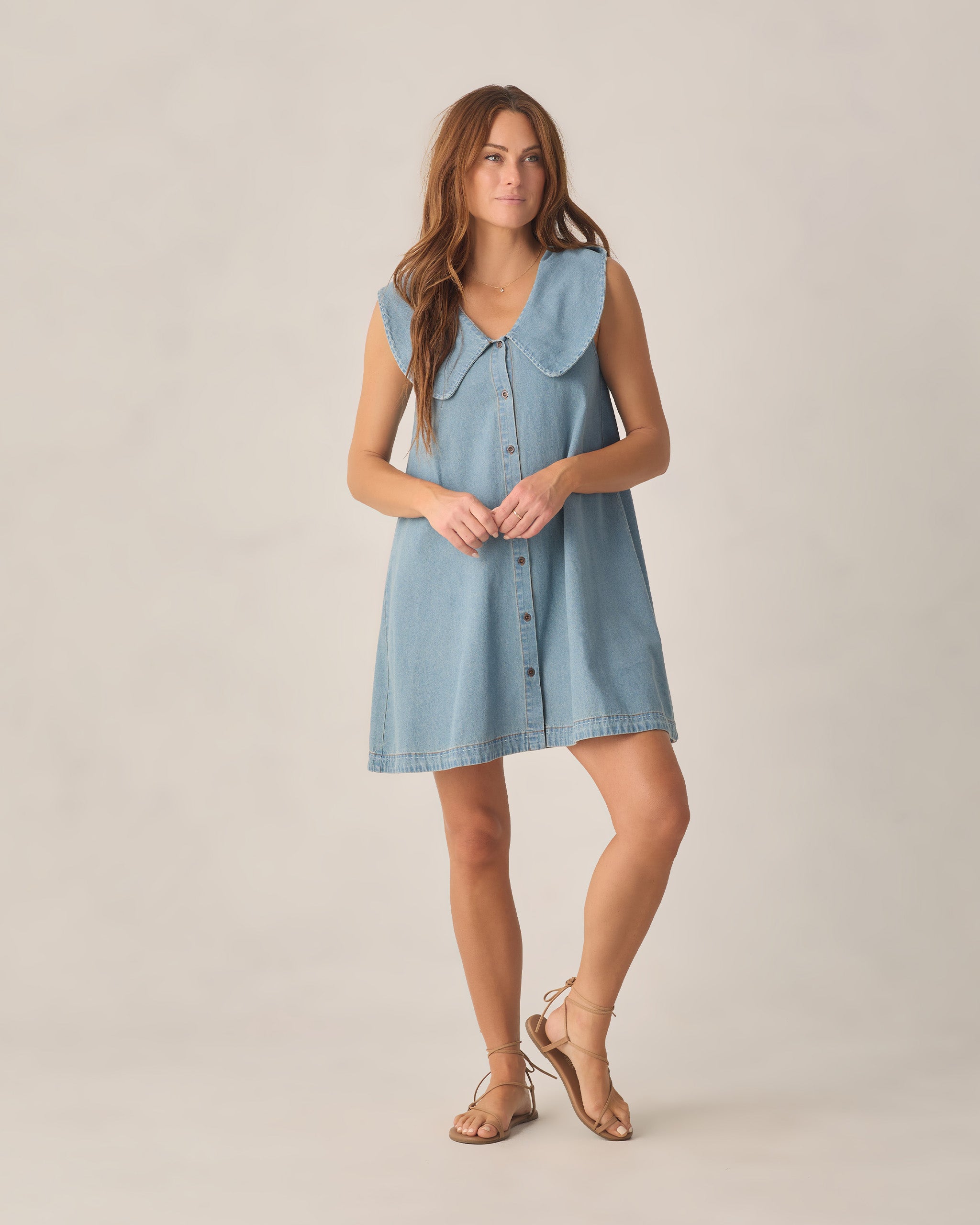 Women's Adria Dress Washed Blue