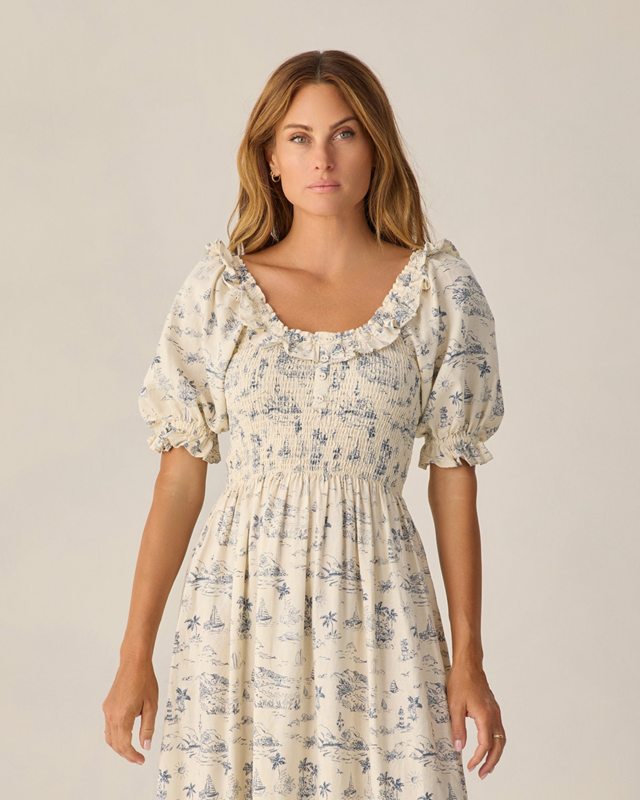 Women's Lexi Dress Ocean Toile