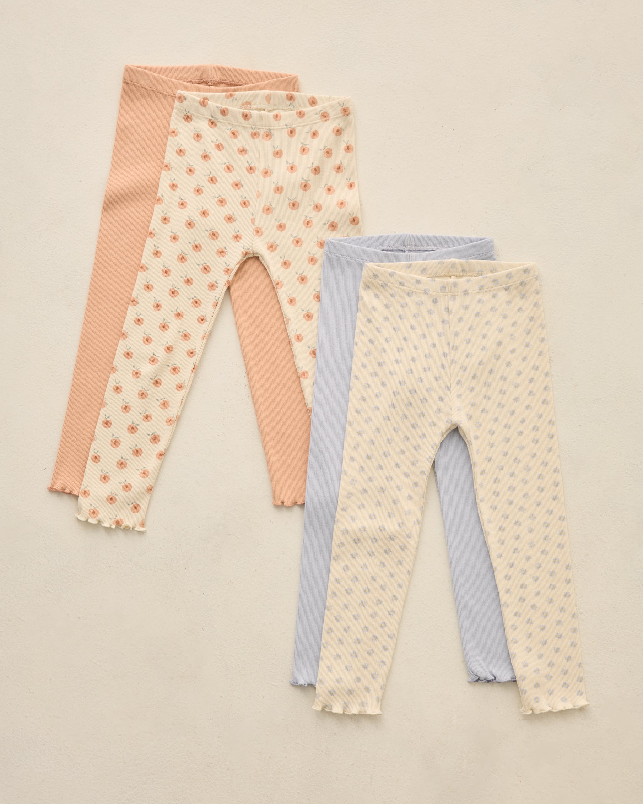 Ribbed Legging Set Natural, Periwinkle - Rylee + Cru | Kids Clothes | Trendy Baby Clothes | Modern Infant Outfits |