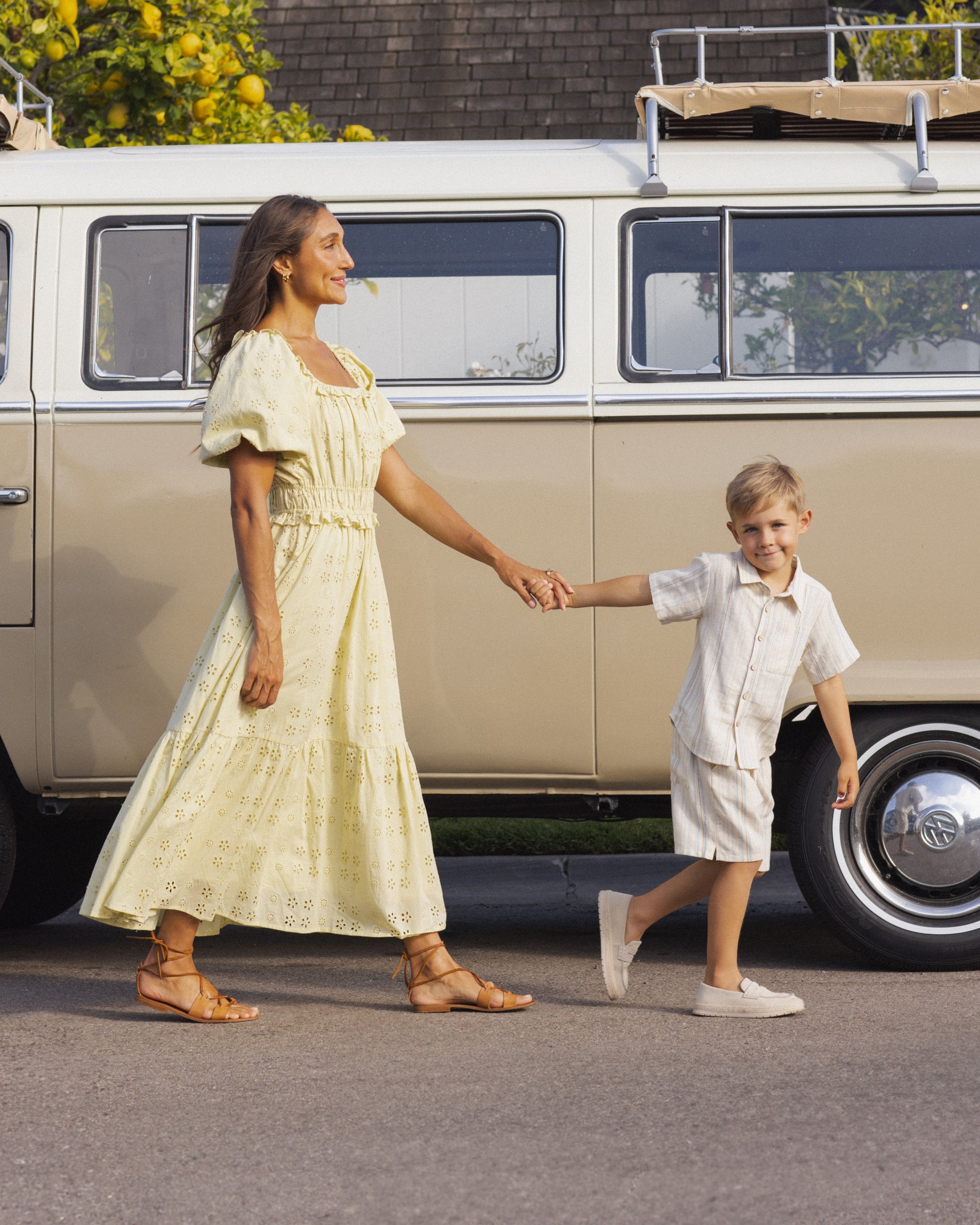 Collared Short Sleeve Shirt Sea Stripe - Rylee + Cru | Kids Clothes | Trendy Baby Clothes | Modern Infant Outfits |