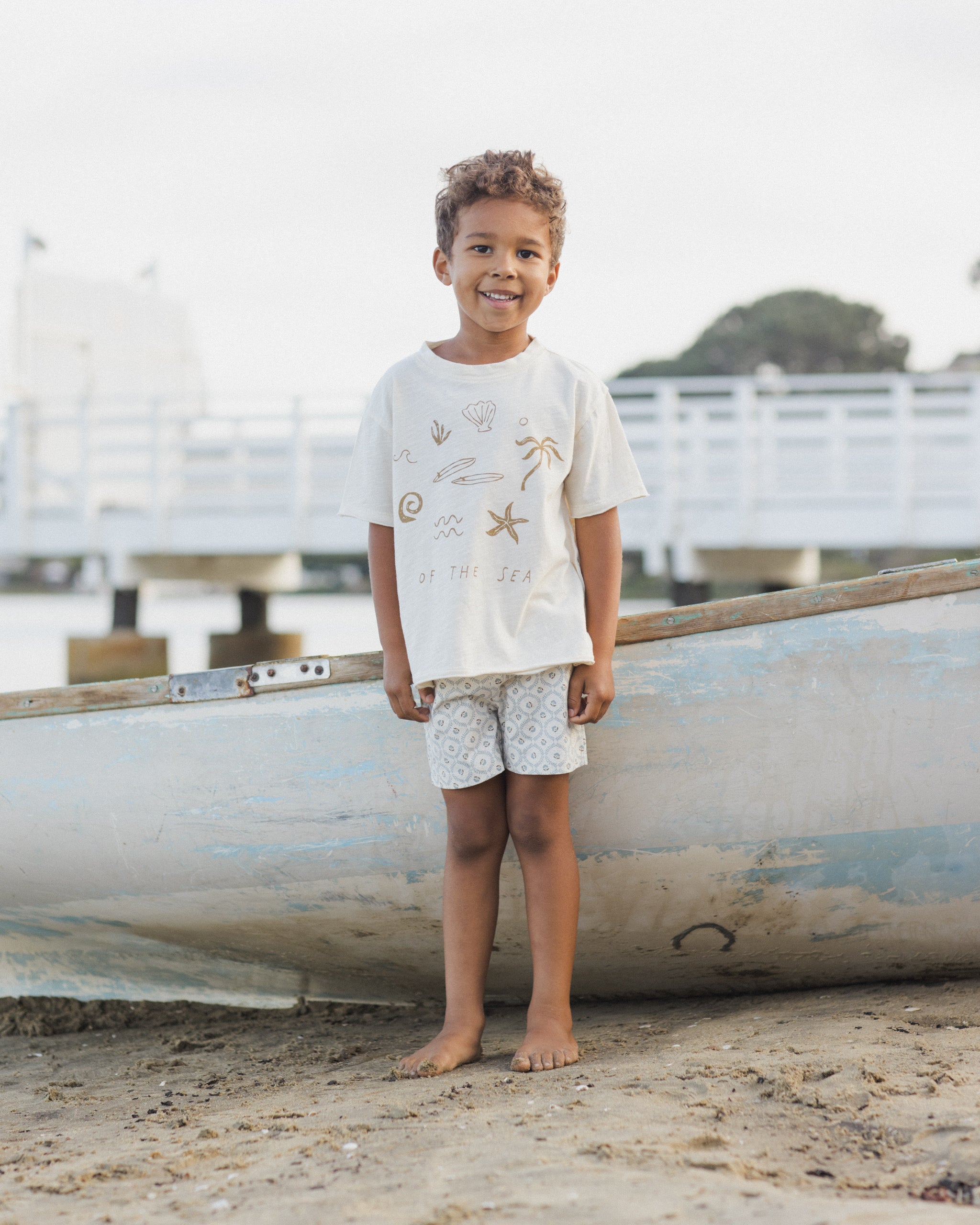 Raw Edge Tee Of The Sea - Rylee + Cru | Kids Clothes | Trendy Baby Clothes | Modern Infant Outfits |