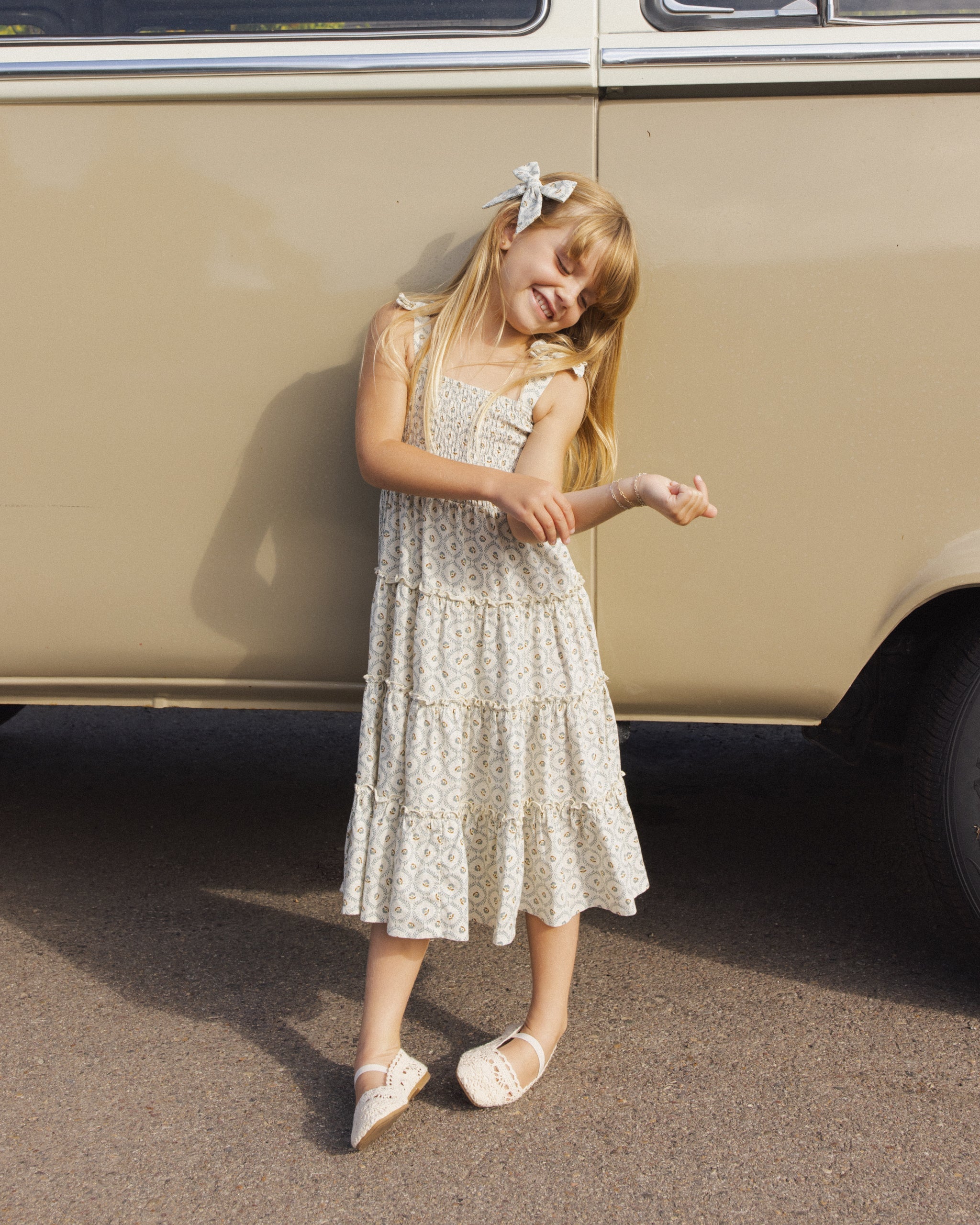 Bow Green Fleur - Rylee + Cru | Kids Clothes | Trendy Baby Clothes | Modern Infant Outfits |