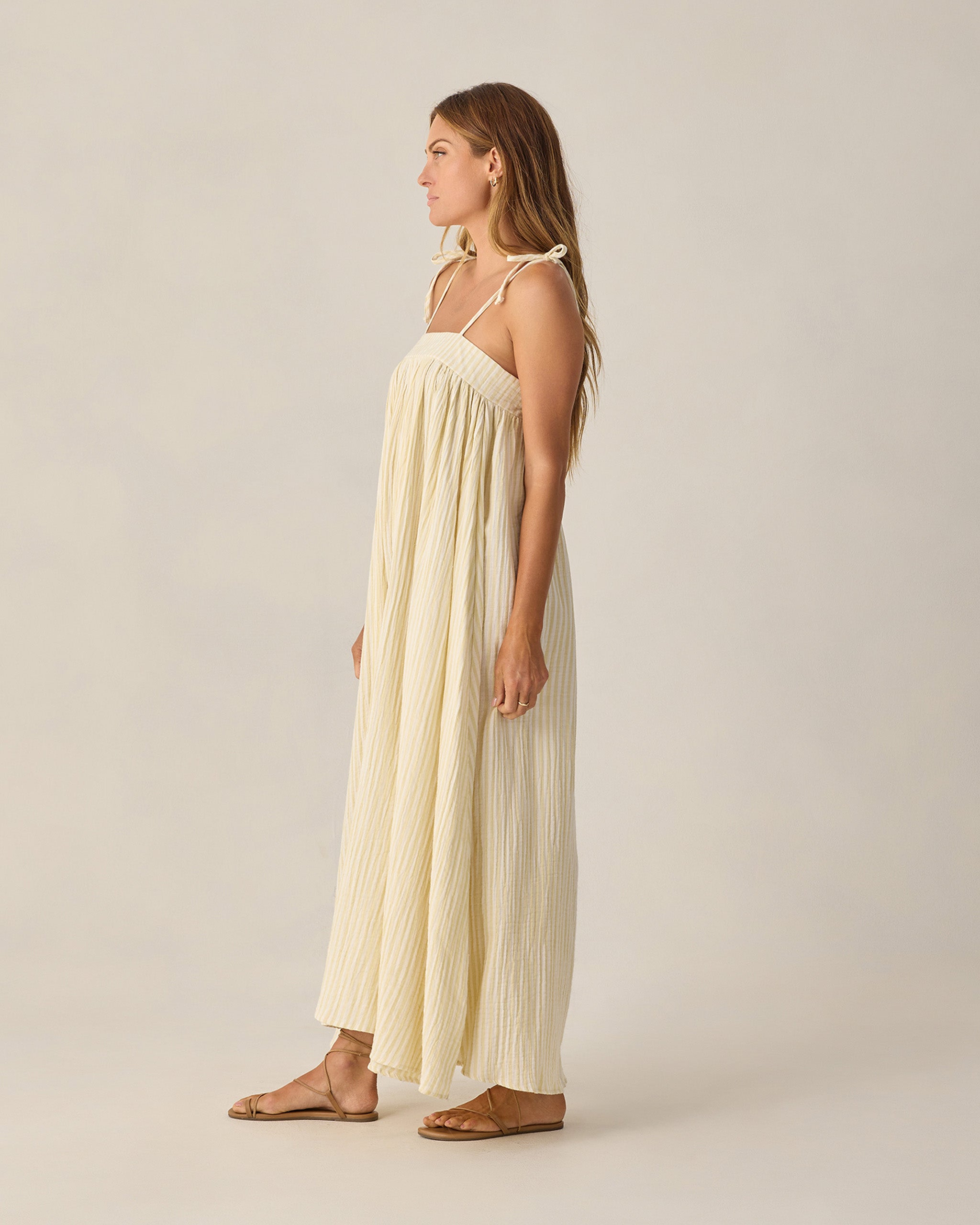 Women's Malea Dress Citron Stripe - Rylee + Cru | Kids Clothes | Trendy Baby Clothes | Modern Infant Outfits |