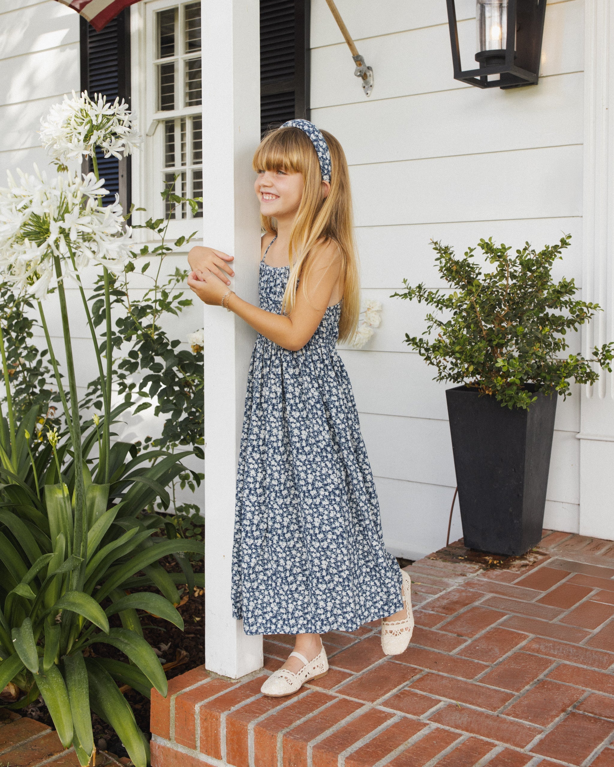 Delia Dress Navy Floral - Rylee + Cru | Kids Clothes | Trendy Baby Clothes | Modern Infant Outfits |