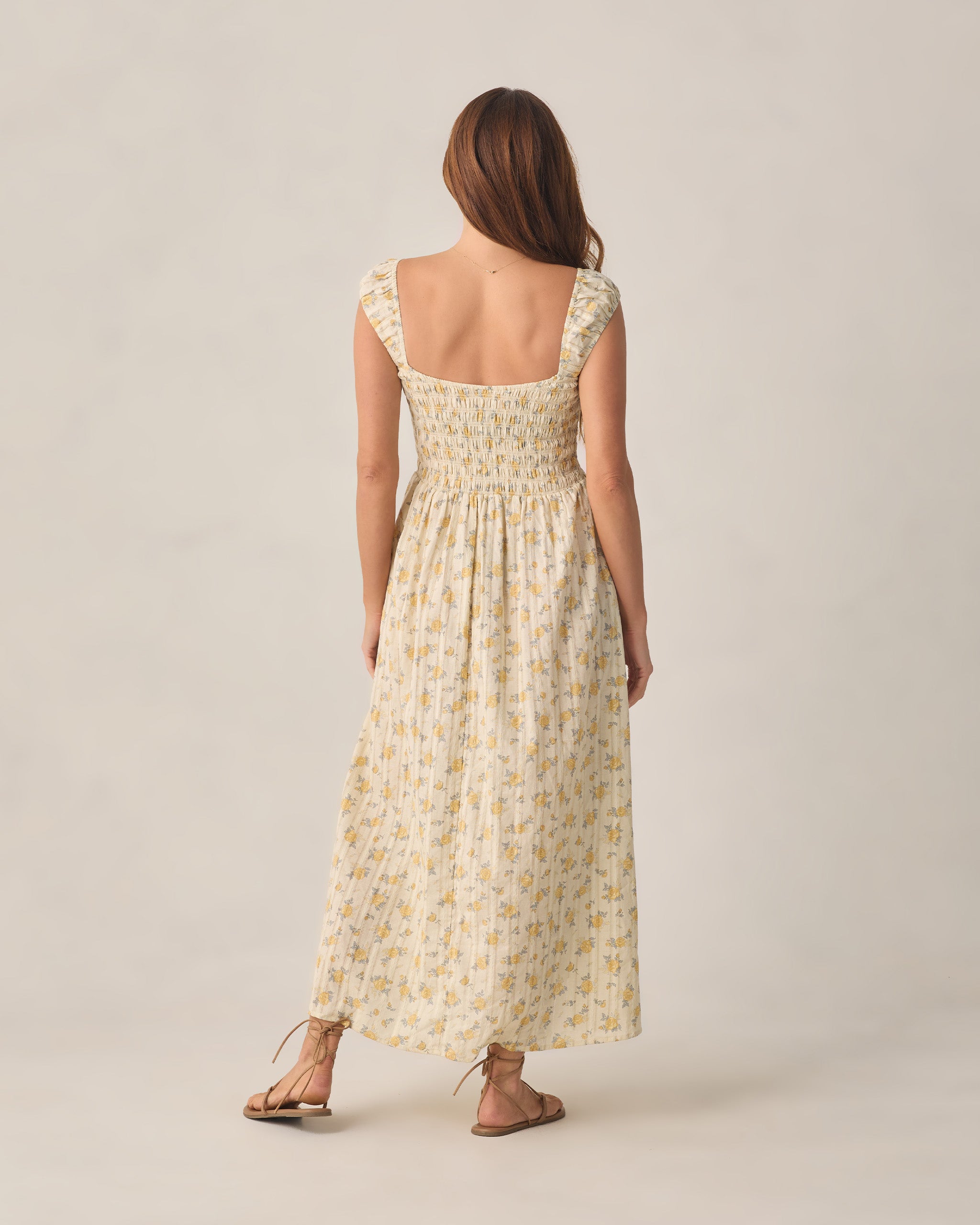 Women's Ivy Dress  Lemon Ditsy Flower - Rylee + Cru | Kids Clothes | Trendy Baby Clothes | Modern Infant Outfits |