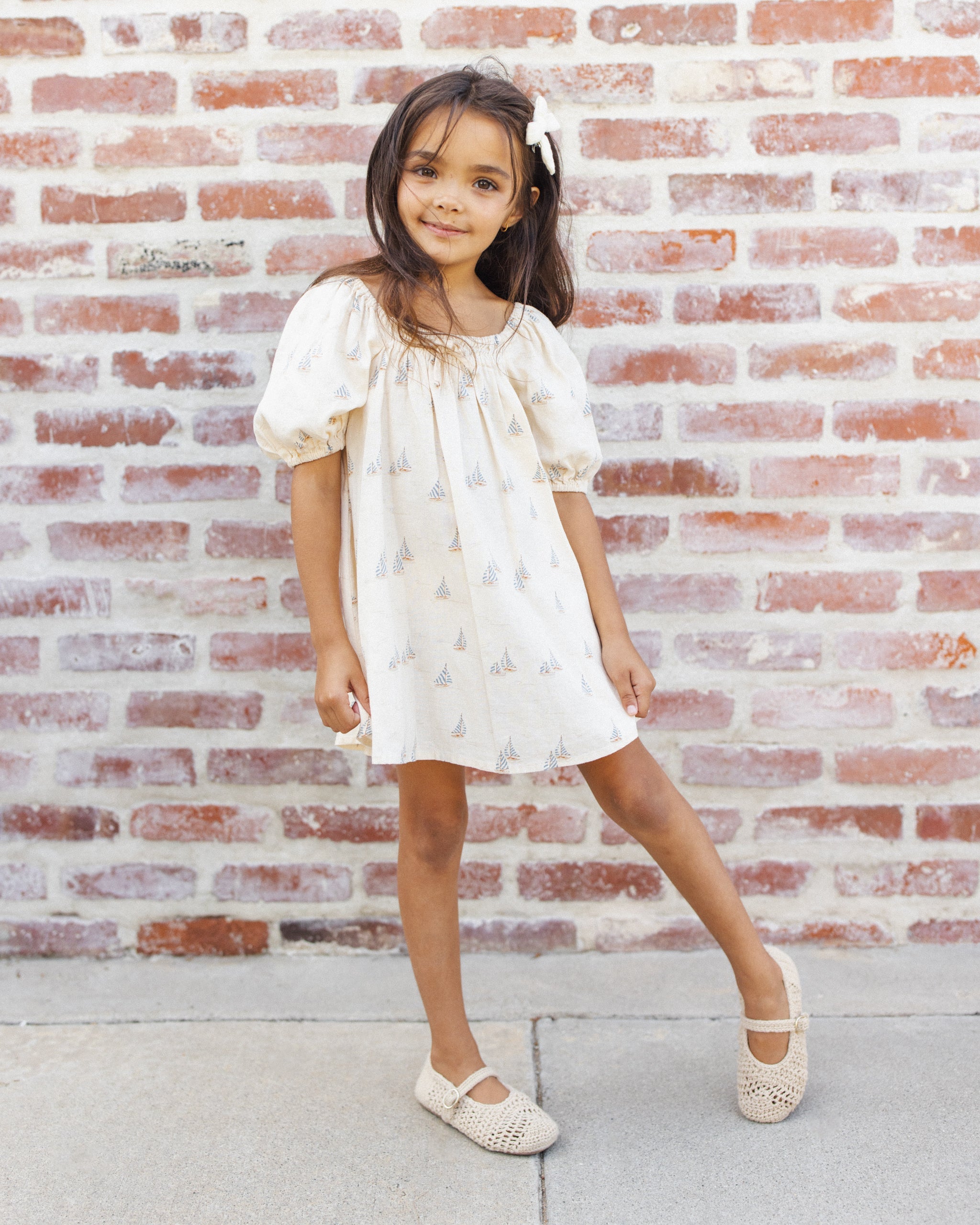 Sabrina Mini Dress Sail - Rylee + Cru | Kids Clothes | Trendy Baby Clothes | Modern Infant Outfits |