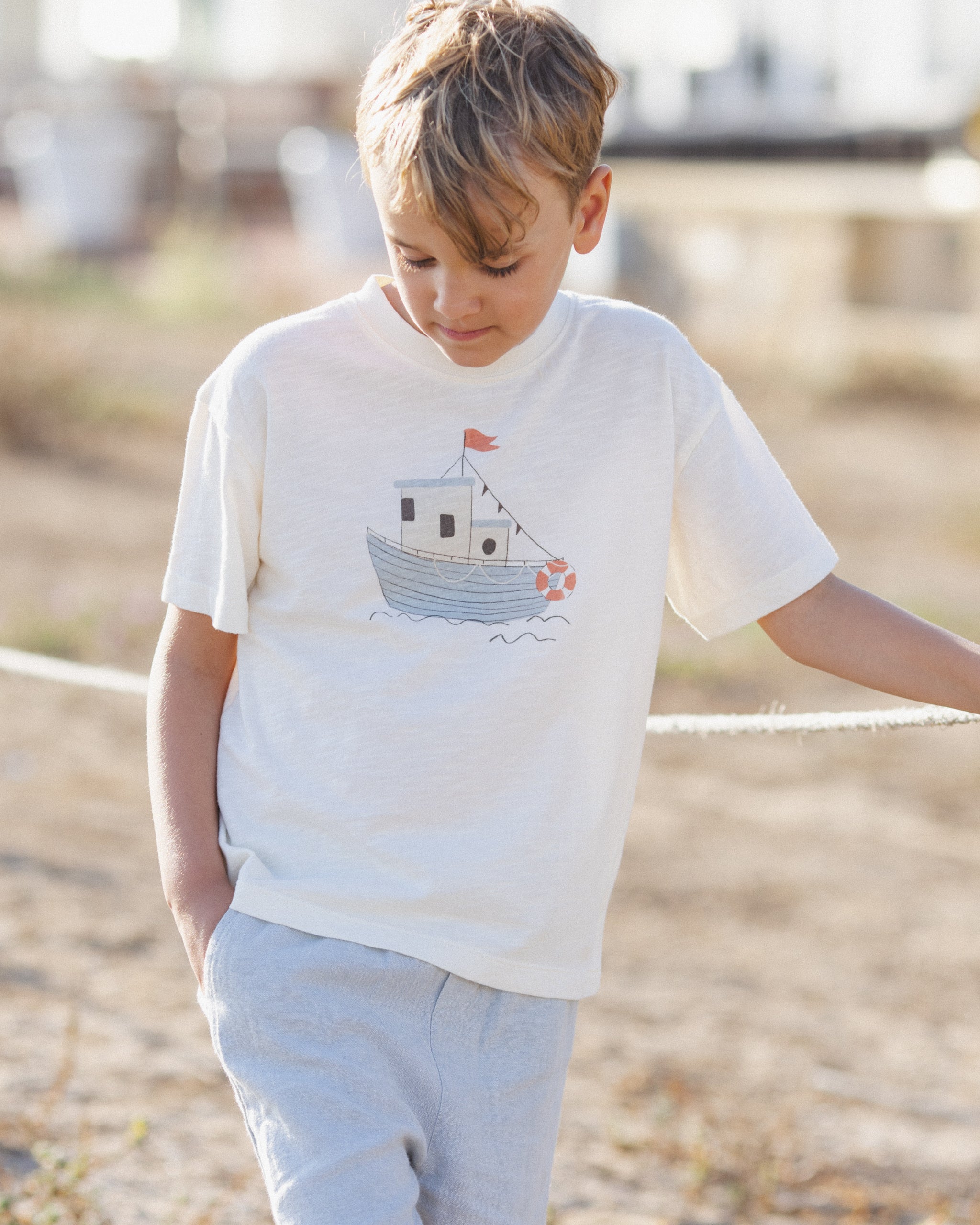 Relaxed Tee Tug Boat - Rylee + Cru | Kids Clothes | Trendy Baby Clothes | Modern Infant Outfits |