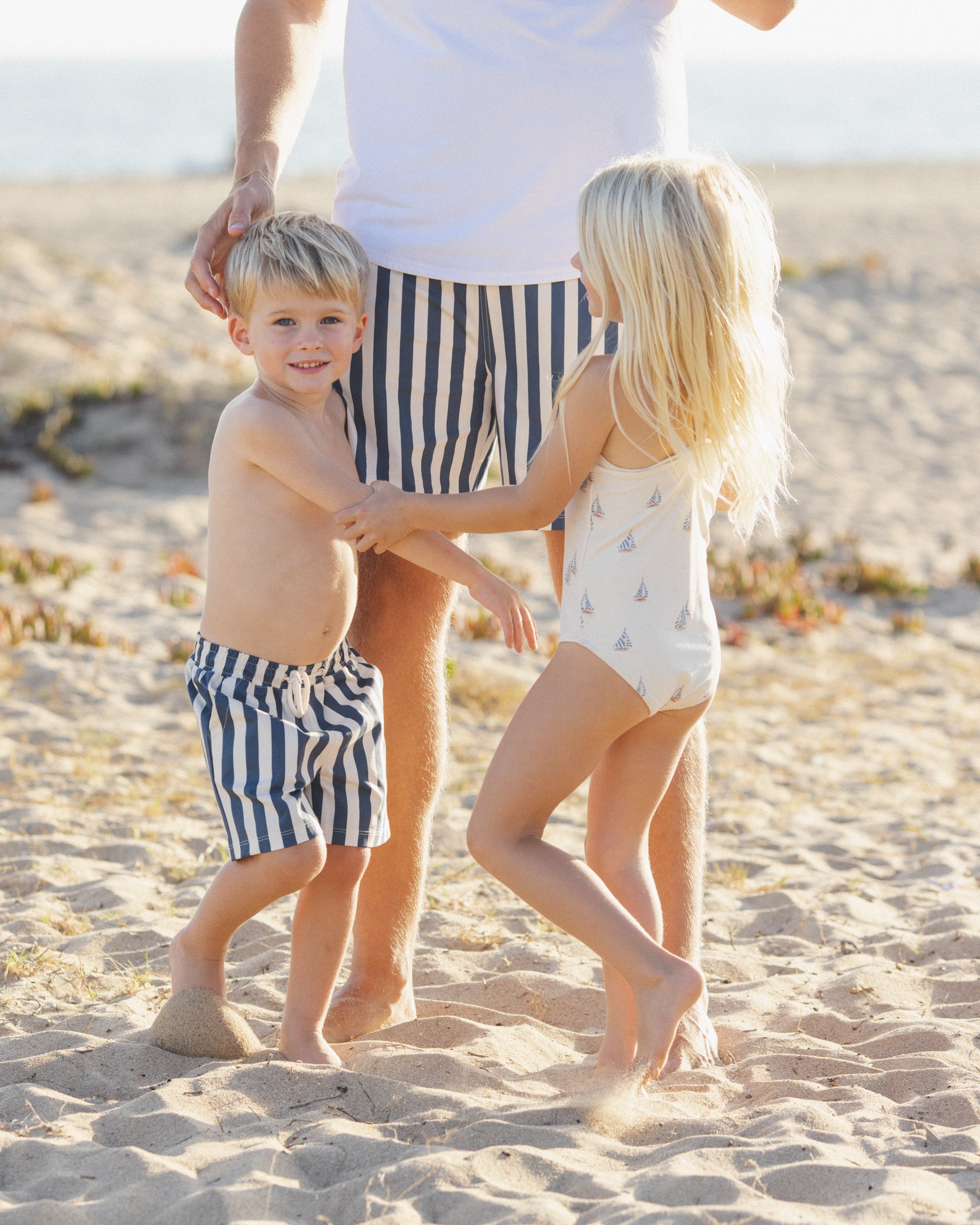 Boardshort Navy Stripe - Rylee + Cru | Kids Clothes | Trendy Baby Clothes | Modern Infant Outfits |
