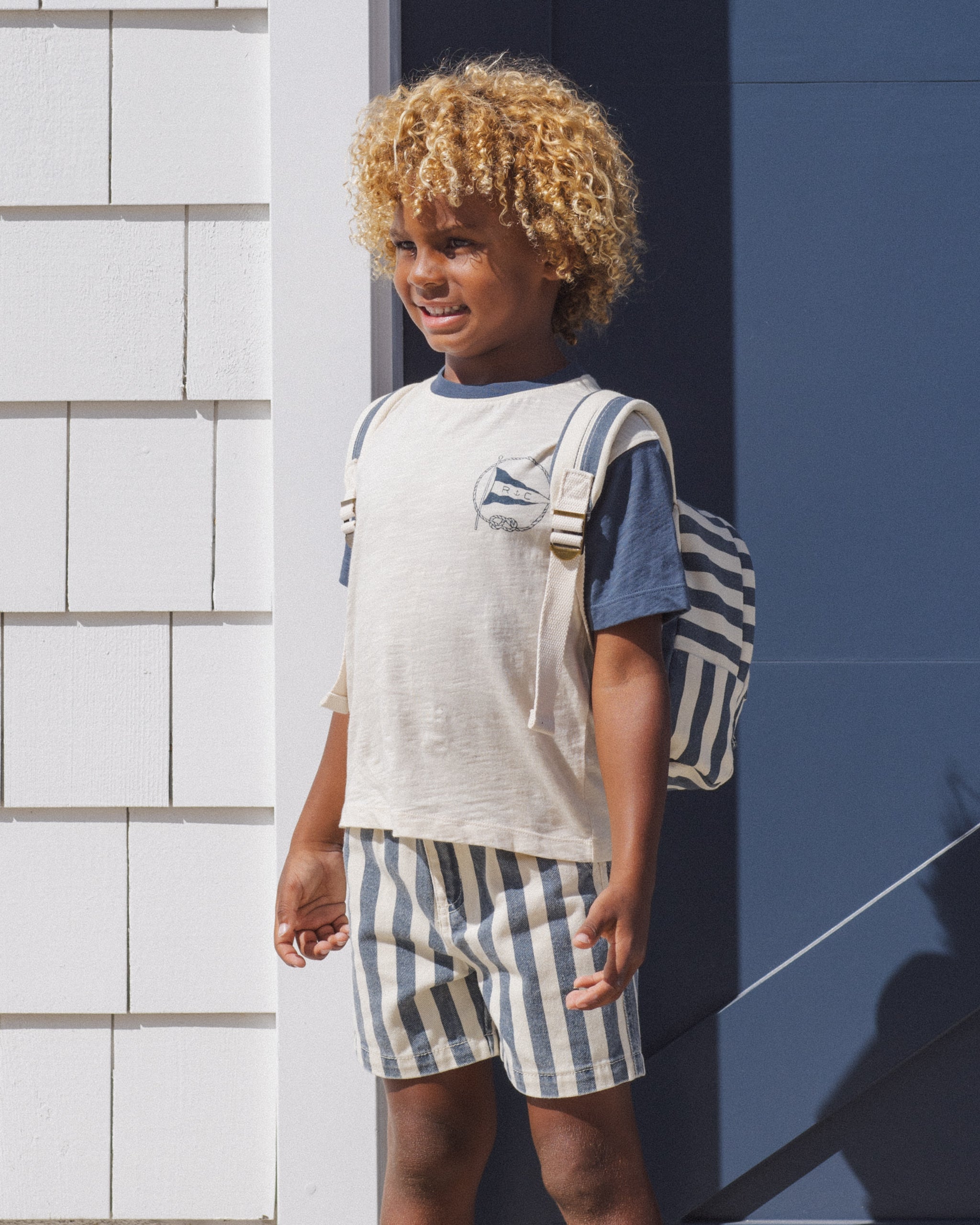 Contrast Short Sleeve Tee Nautical Flag - Rylee + Cru | Kids Clothes | Trendy Baby Clothes | Modern Infant Outfits |