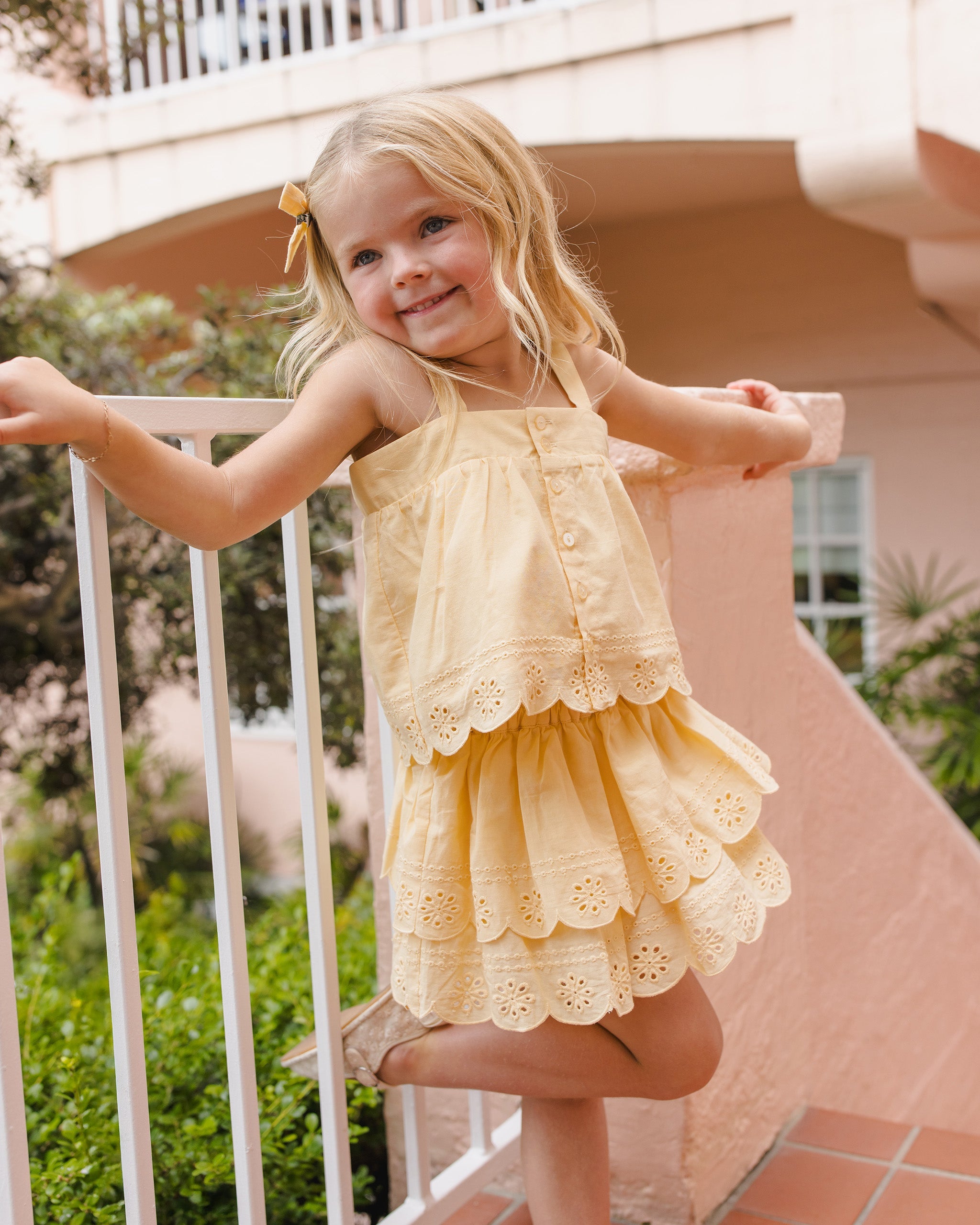 Rose Mini Skirt Lemon - Rylee + Cru | Kids Clothes | Trendy Baby Clothes | Modern Infant Outfits |