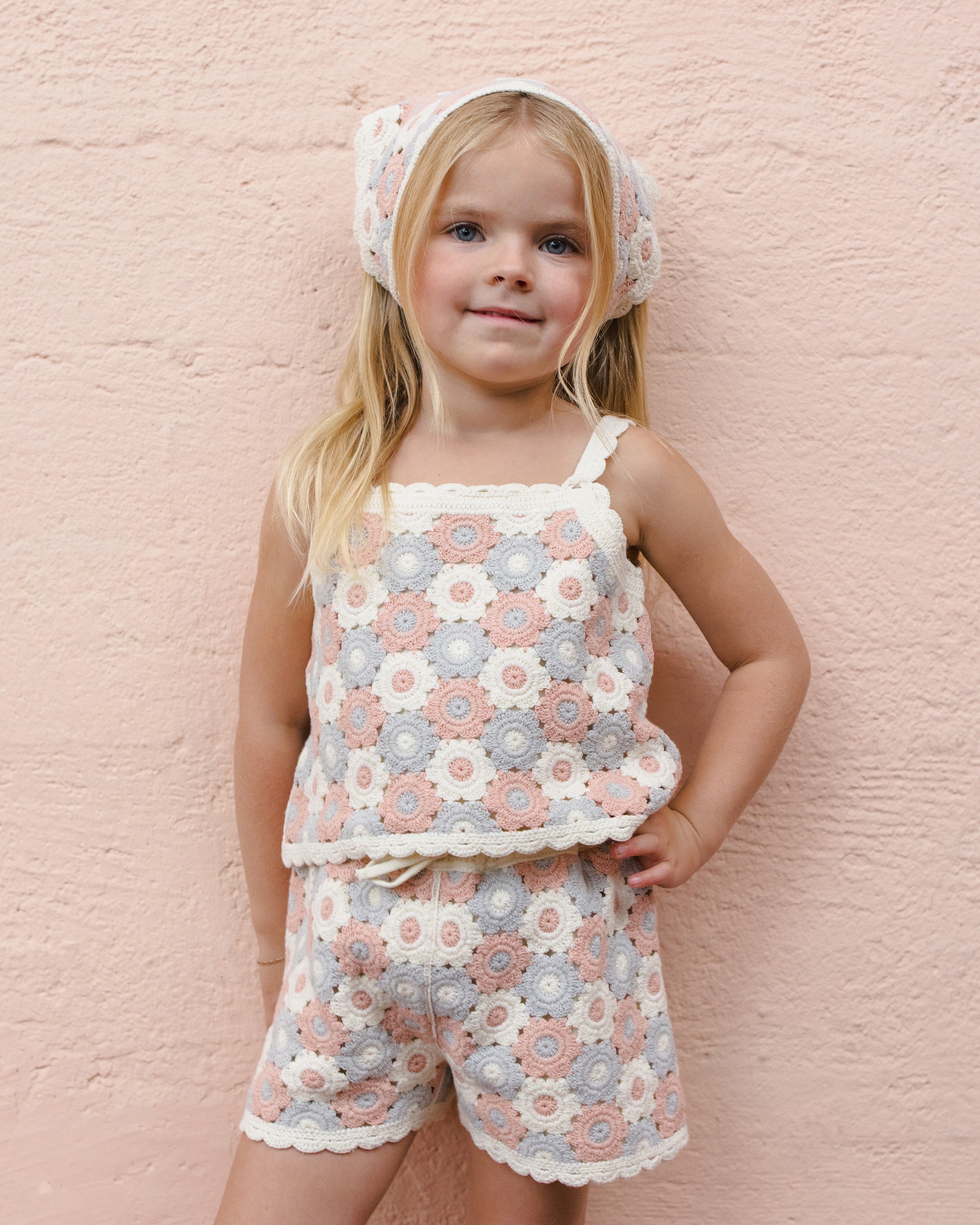 Lili Knit Set Blue, Light Pink, Ivory - Rylee + Cru | Kids Clothes | Trendy Baby Clothes | Modern Infant Outfits |