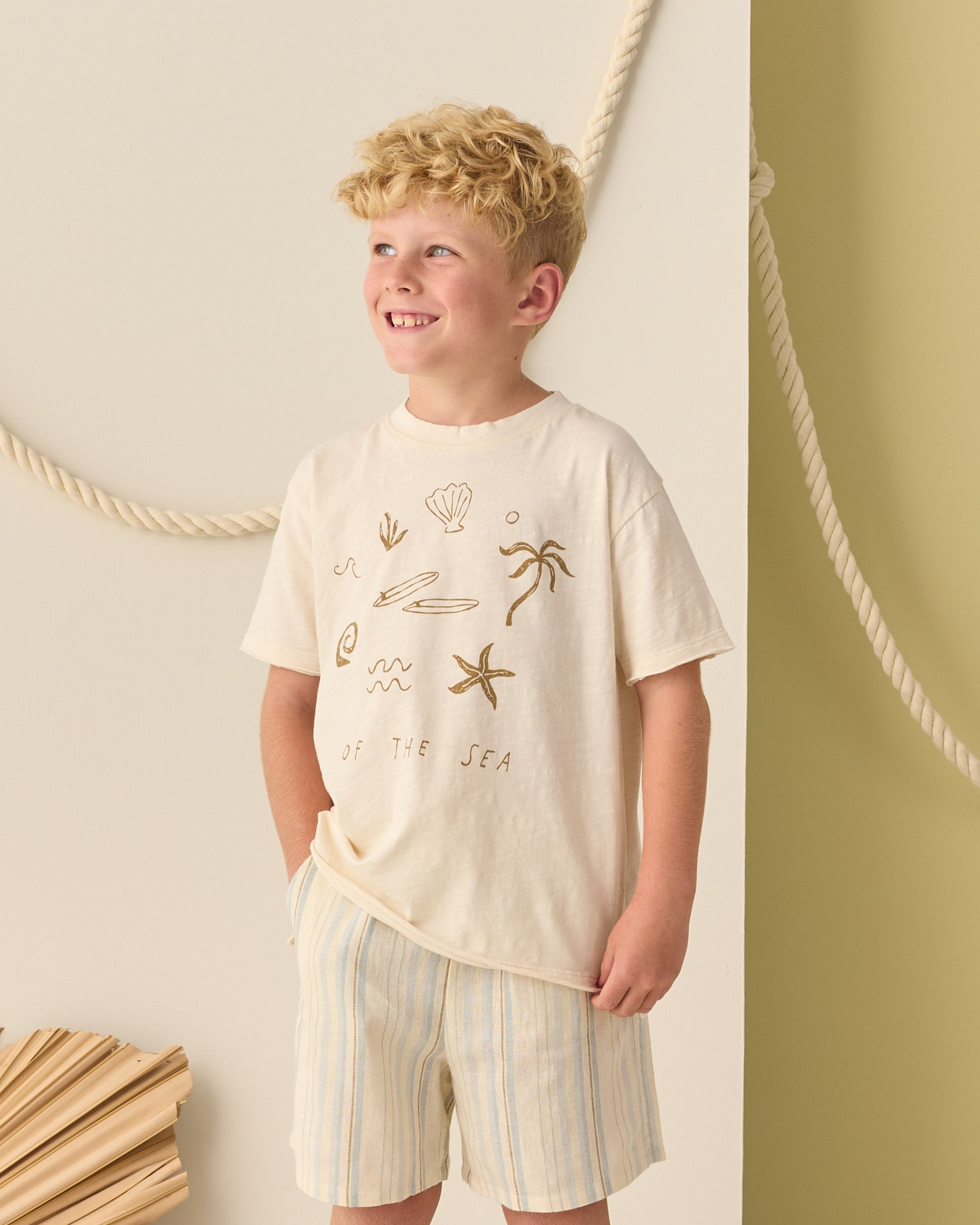 Raw Edge Tee Of The Sea - Rylee + Cru | Kids Clothes | Trendy Baby Clothes | Modern Infant Outfits |