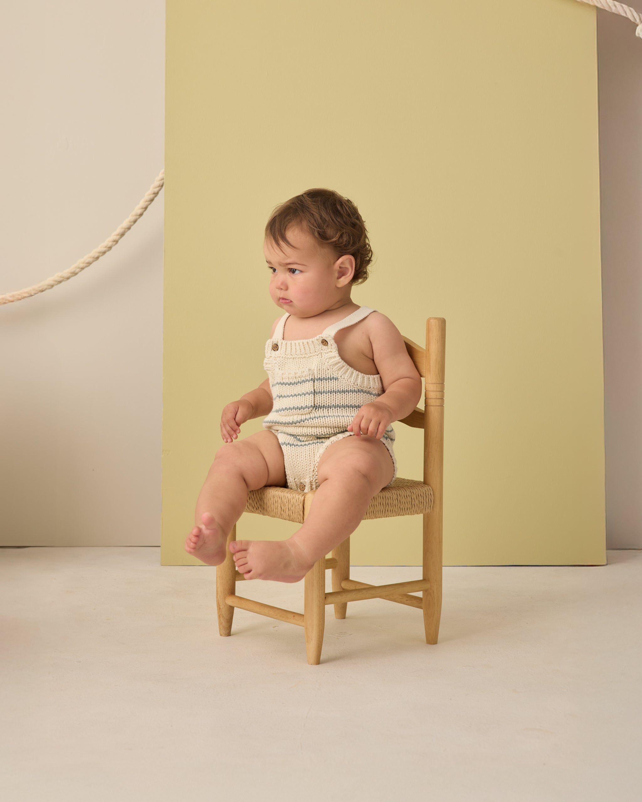 Ashton Knit Romper Sea Green Stripe - Rylee + Cru | Kids Clothes | Trendy Baby Clothes | Modern Infant Outfits |